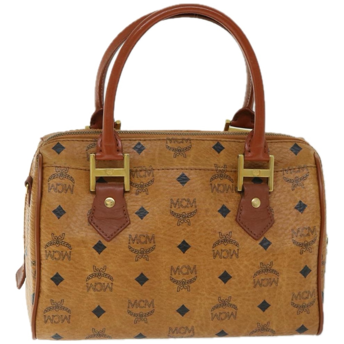Brown Canvas Handbag with Timeless Design - Good Condition