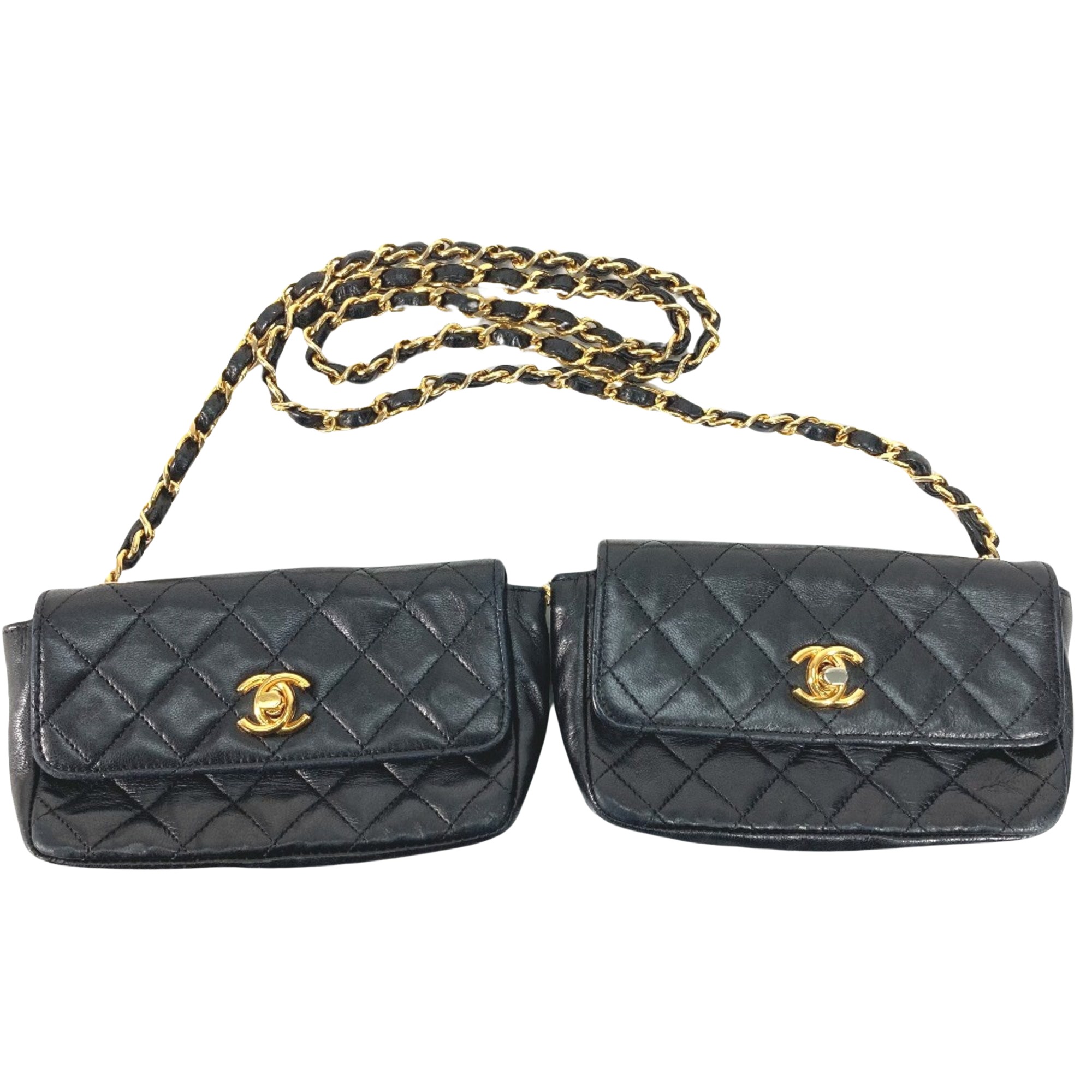 Double Flap Chain Bag Quilted Lambskin