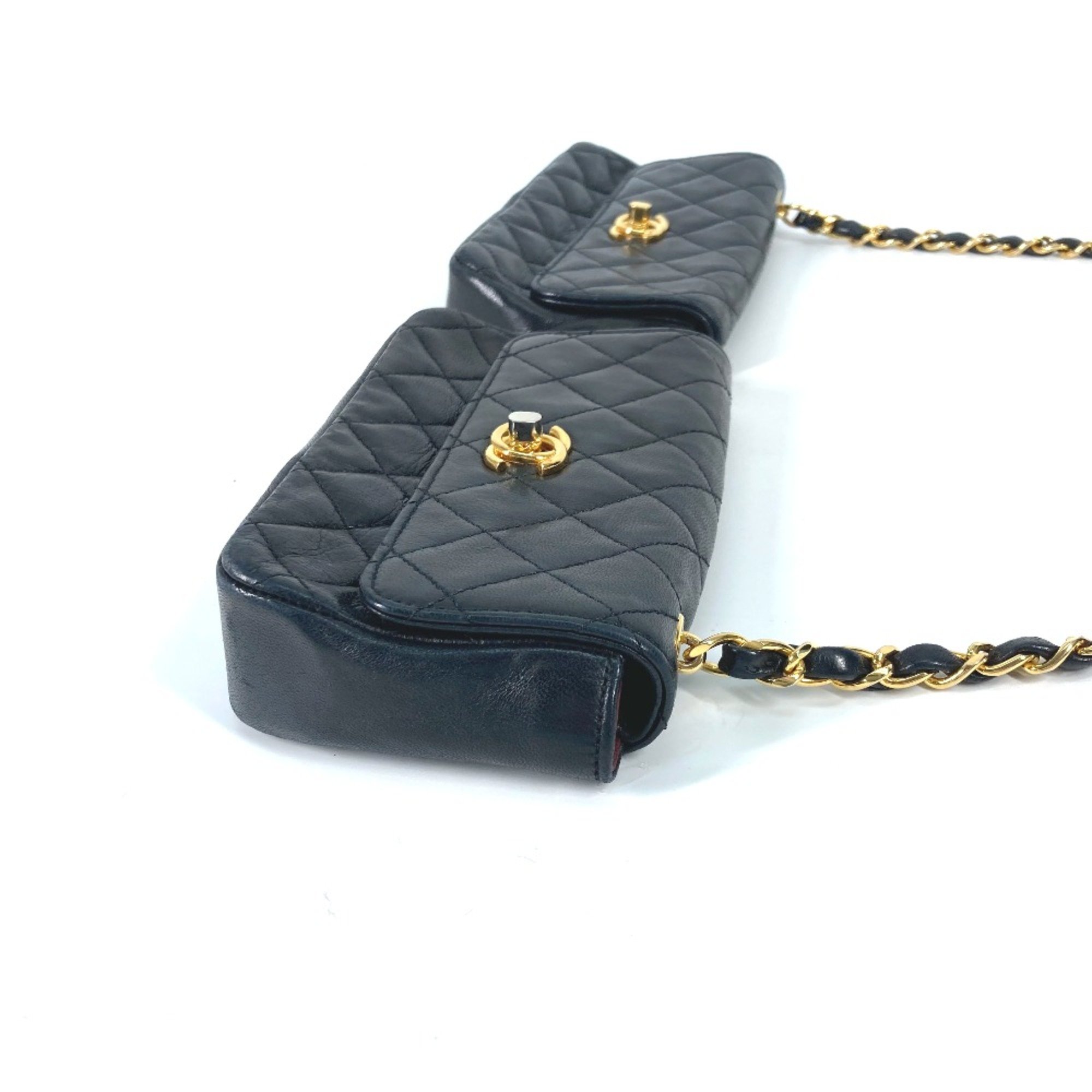 Double Flap Chain Bag Quilted Lambskin