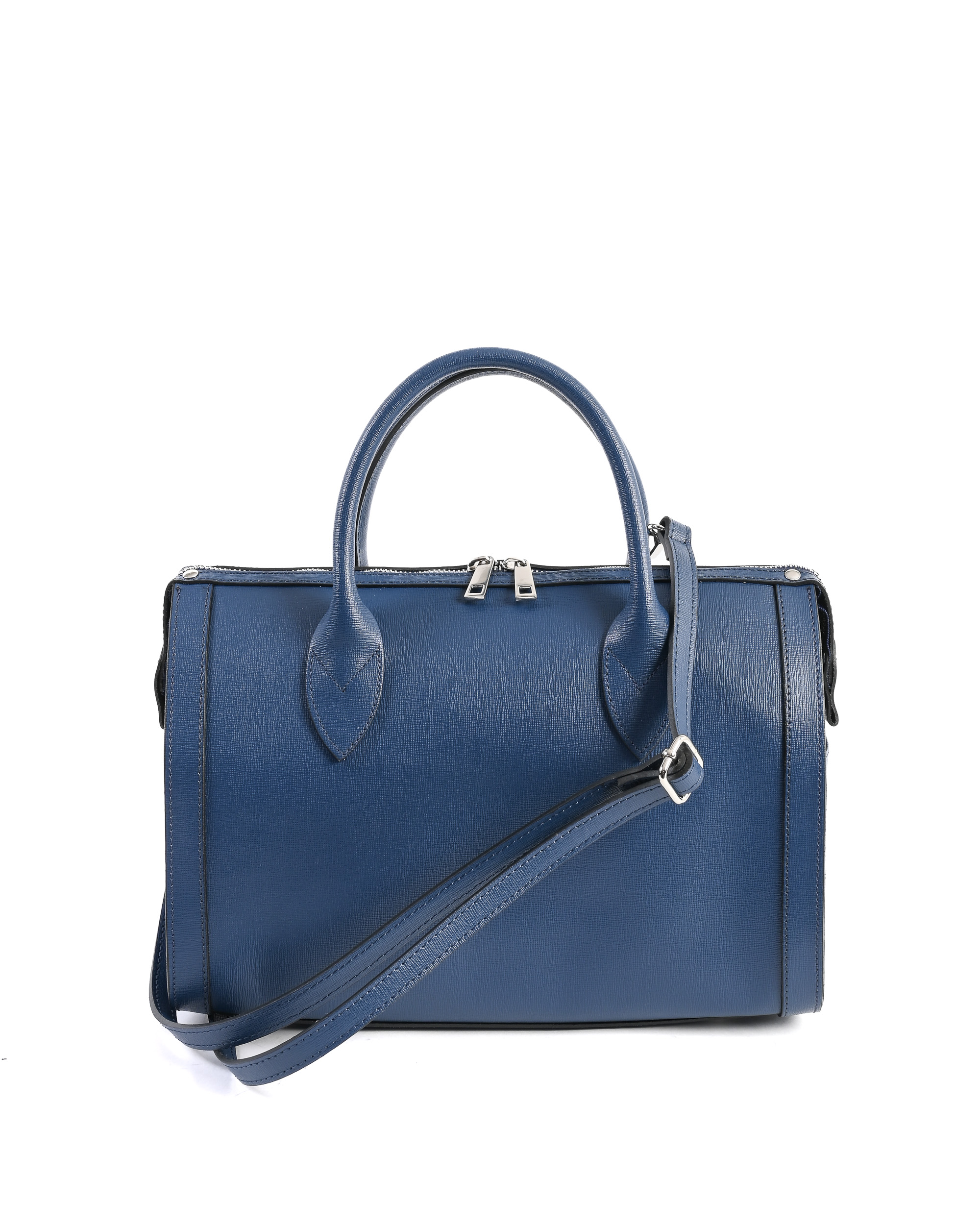 Blue Saffiano Leather Handbag