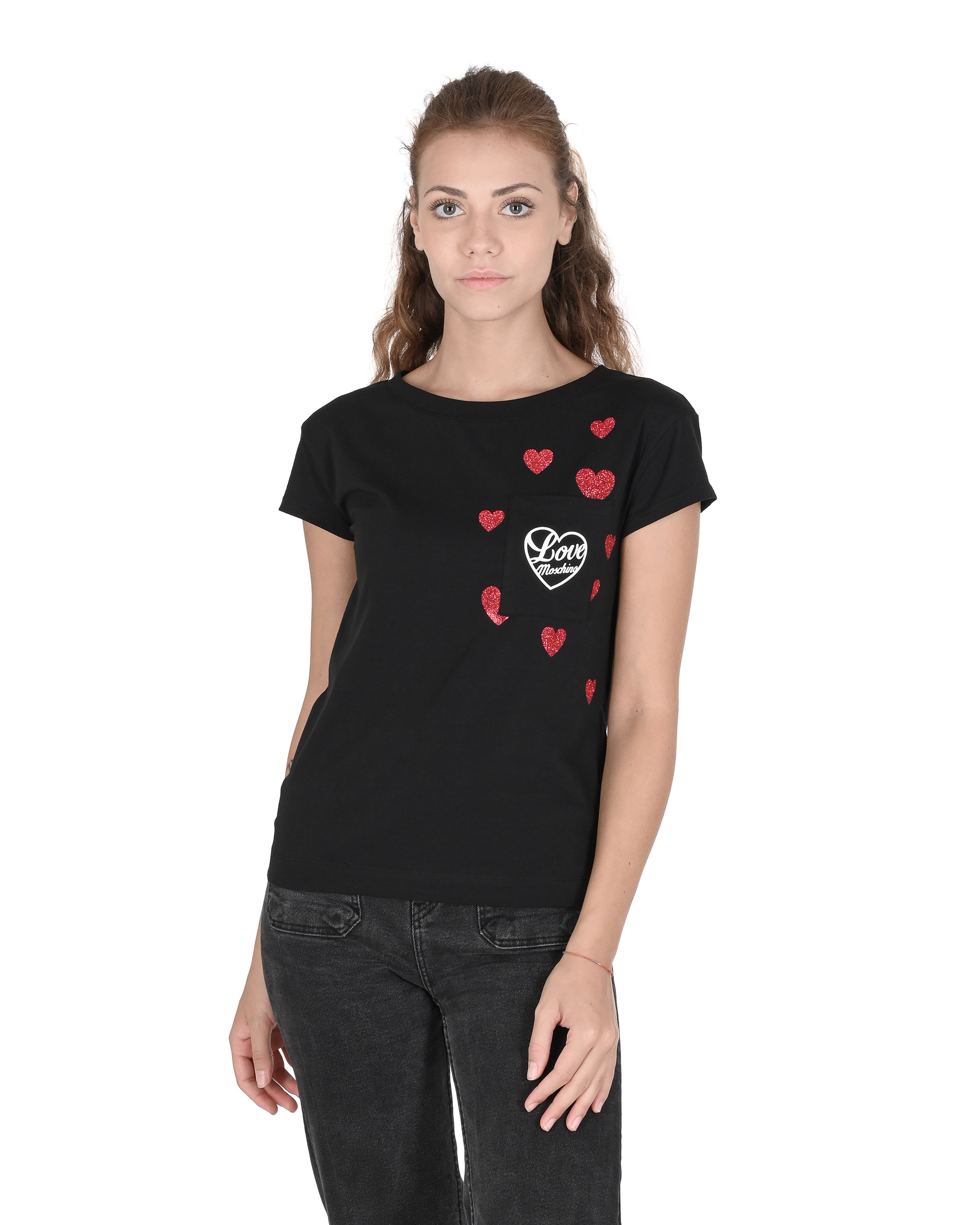 Black Cotton T-Shirt by Love Moschino