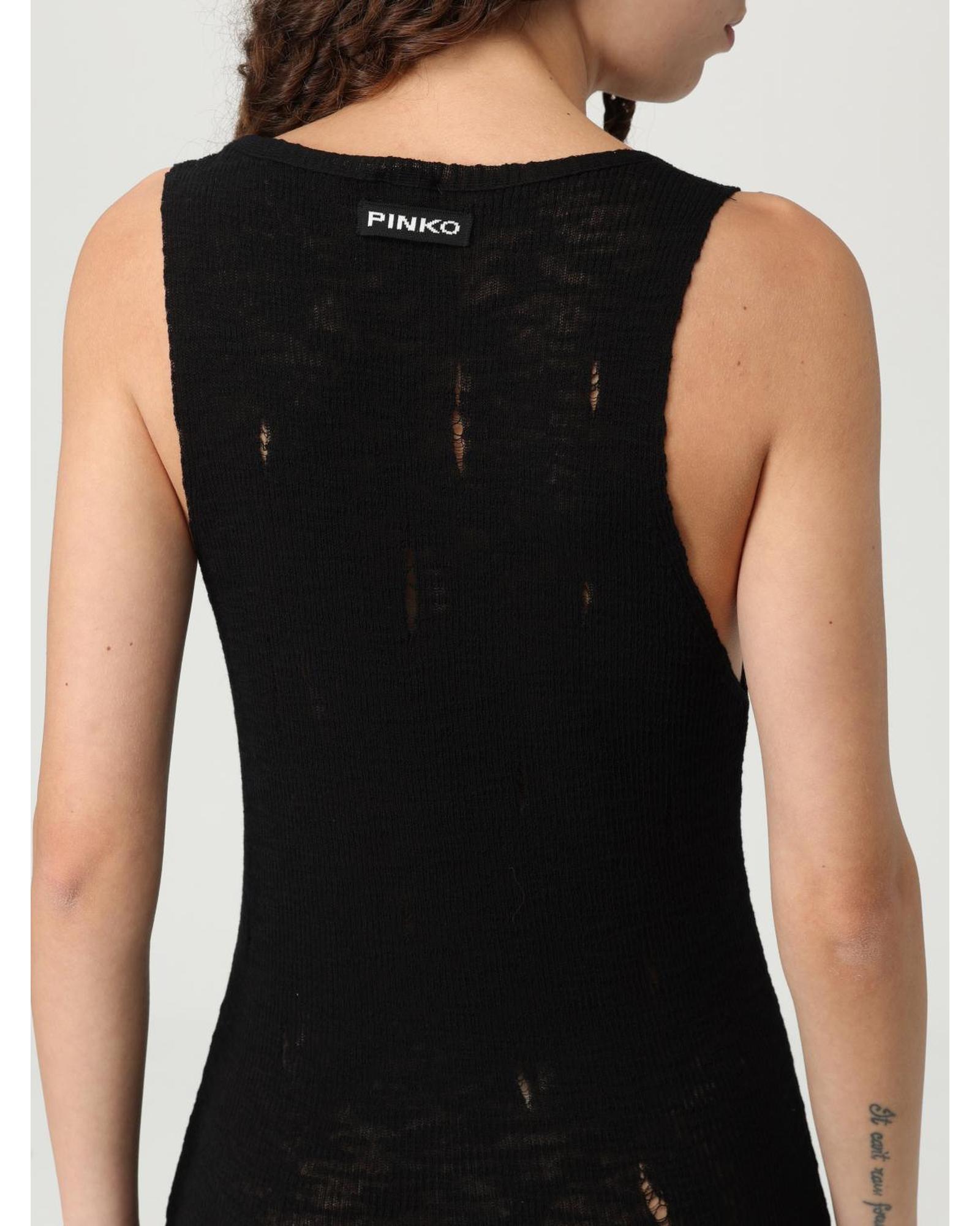 Maxi Vestido Pinko Tejido Detalle Envejecido Mujer Vestidos Negros - Imagen 10 de 10