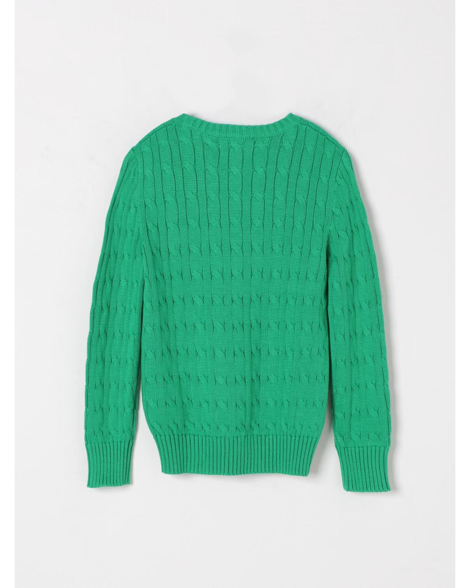 Polo Ralph Lauren Cable Knit Cotton Sweater Kids Green - Picture 4 of 6