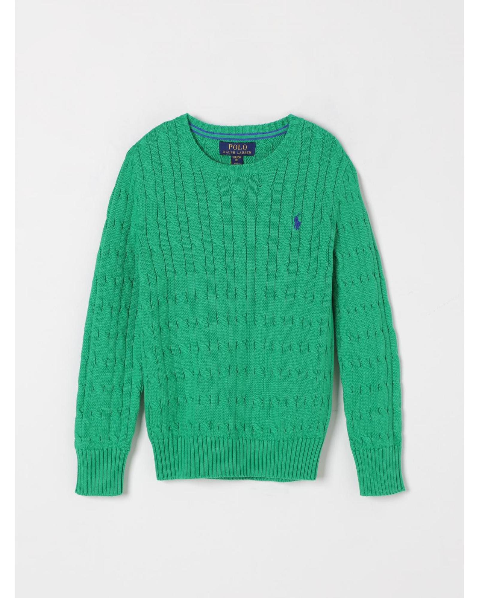 Polo Ralph Lauren Cable Knit Cotton Sweater Kids Green - Picture 5 of 6