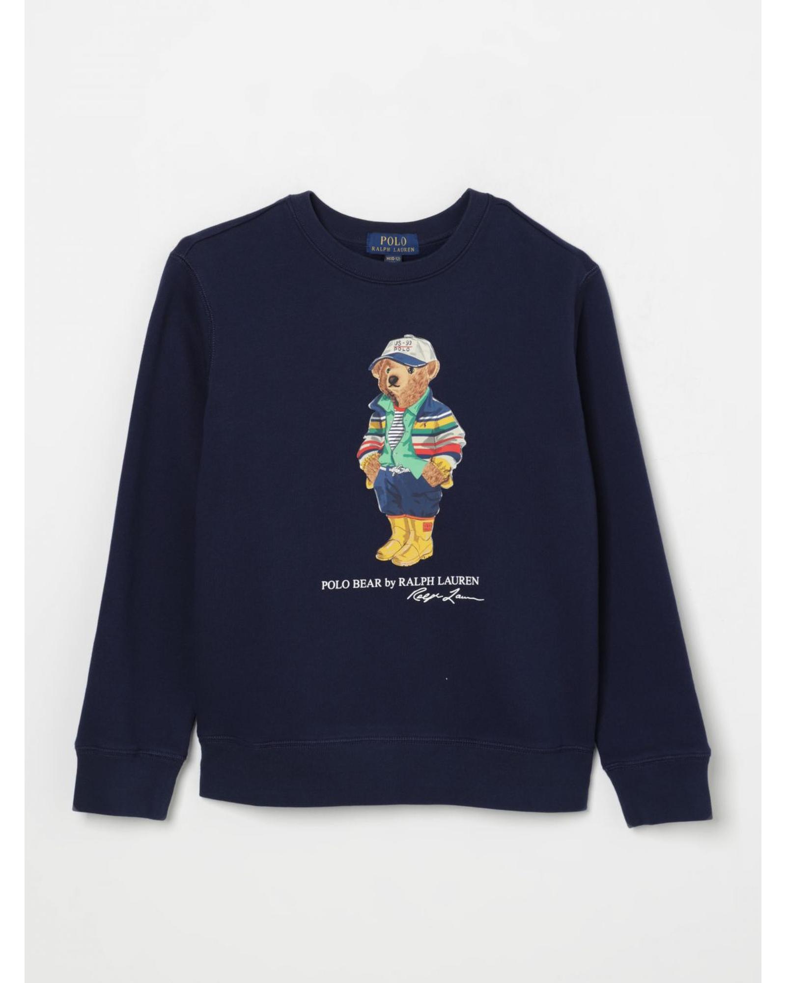 Polo Ralph Lauren Polo Bear Crew Neck Sweatshirt Kids Navy Sweaters - Picture 5 of 8