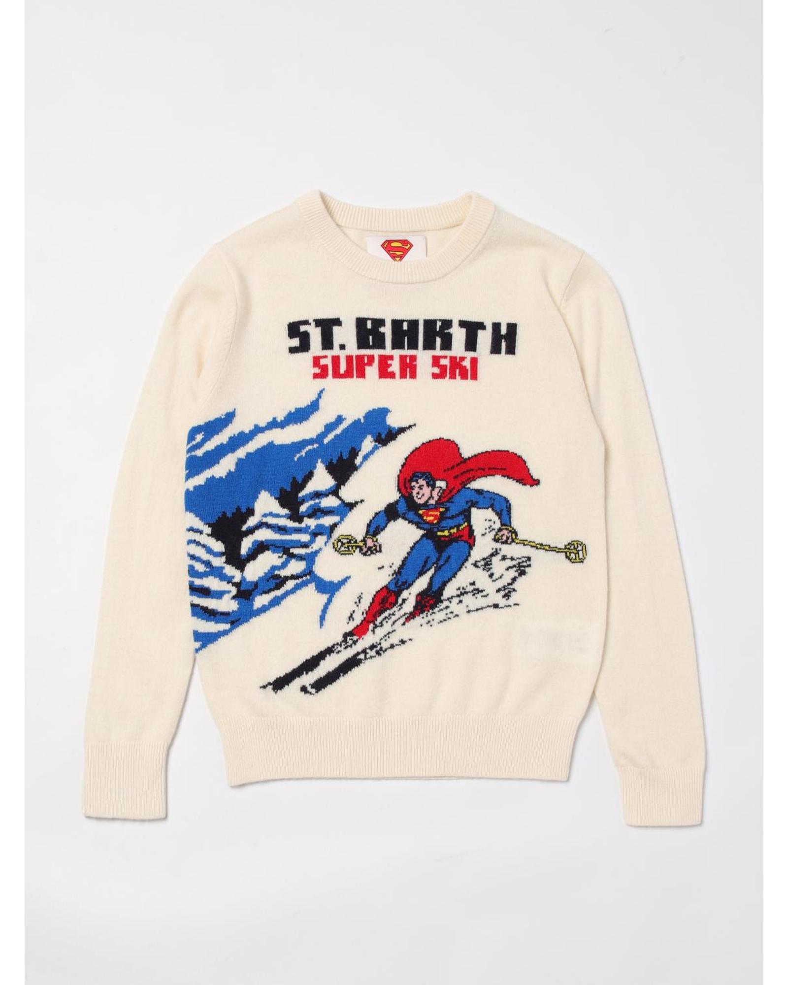 Mc2 Saint Barth Superman Ski Scene Pullover Sweater Kids Multicolor - Picture 3 of 6