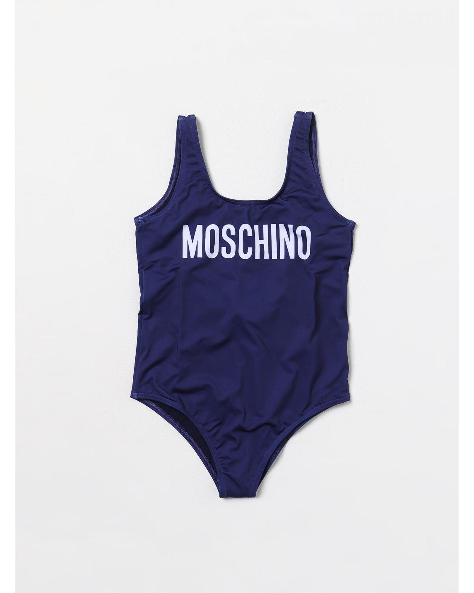Moschino Swimsuit Logo OnePiece Kids Blue Swimwear - Picture 10 of 15