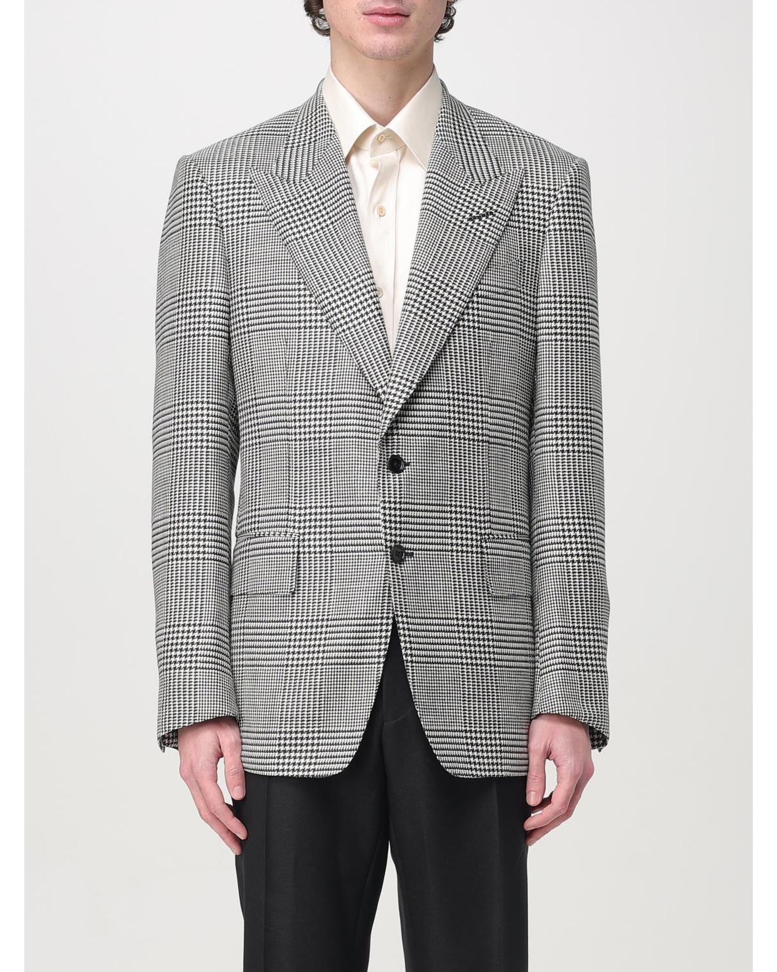 Tom Ford Prince of Wales Check Blazer Men Black - Picture 7 of 12