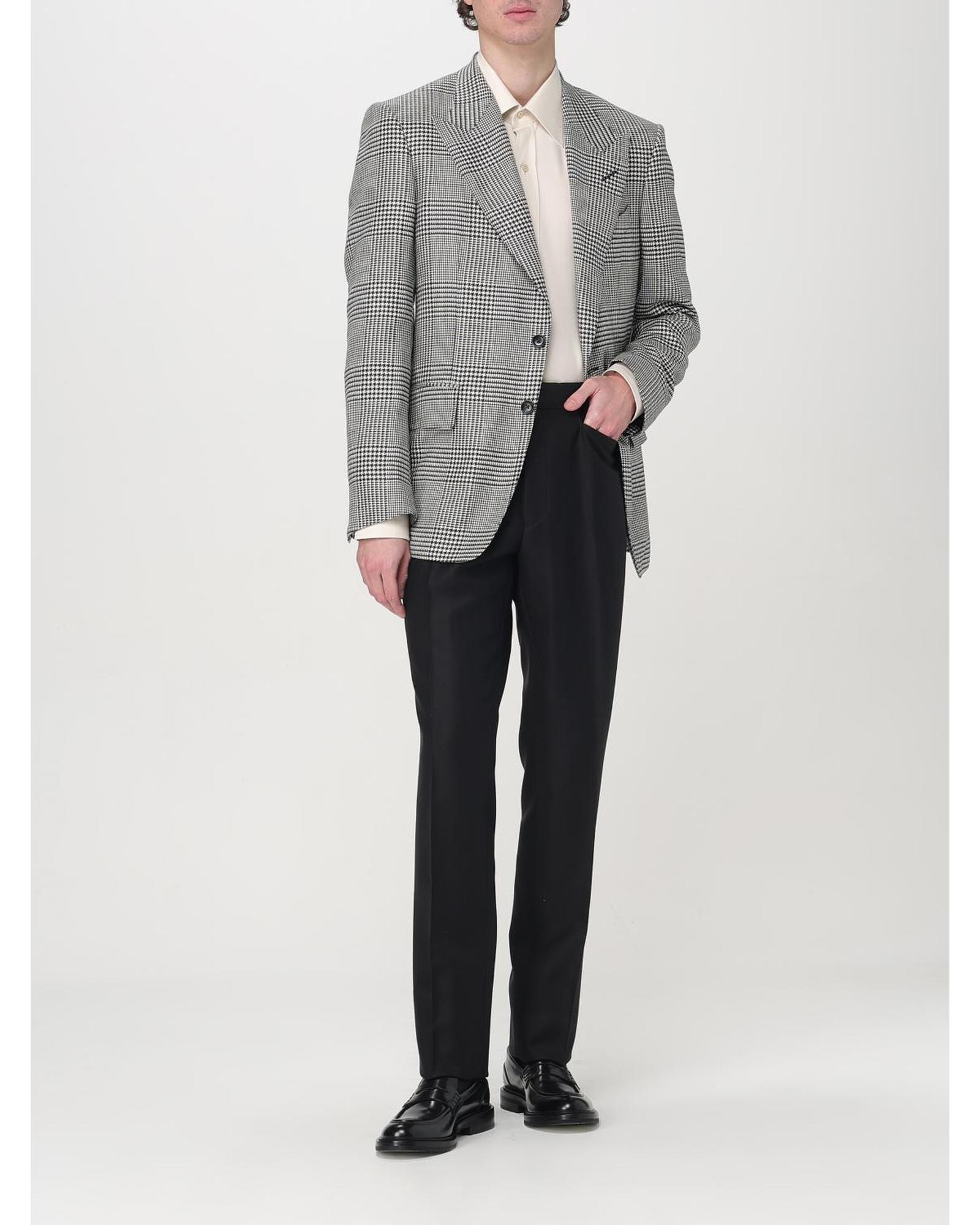 Tom Ford Prince of Wales Check Blazer Men Black - Picture 8 of 12