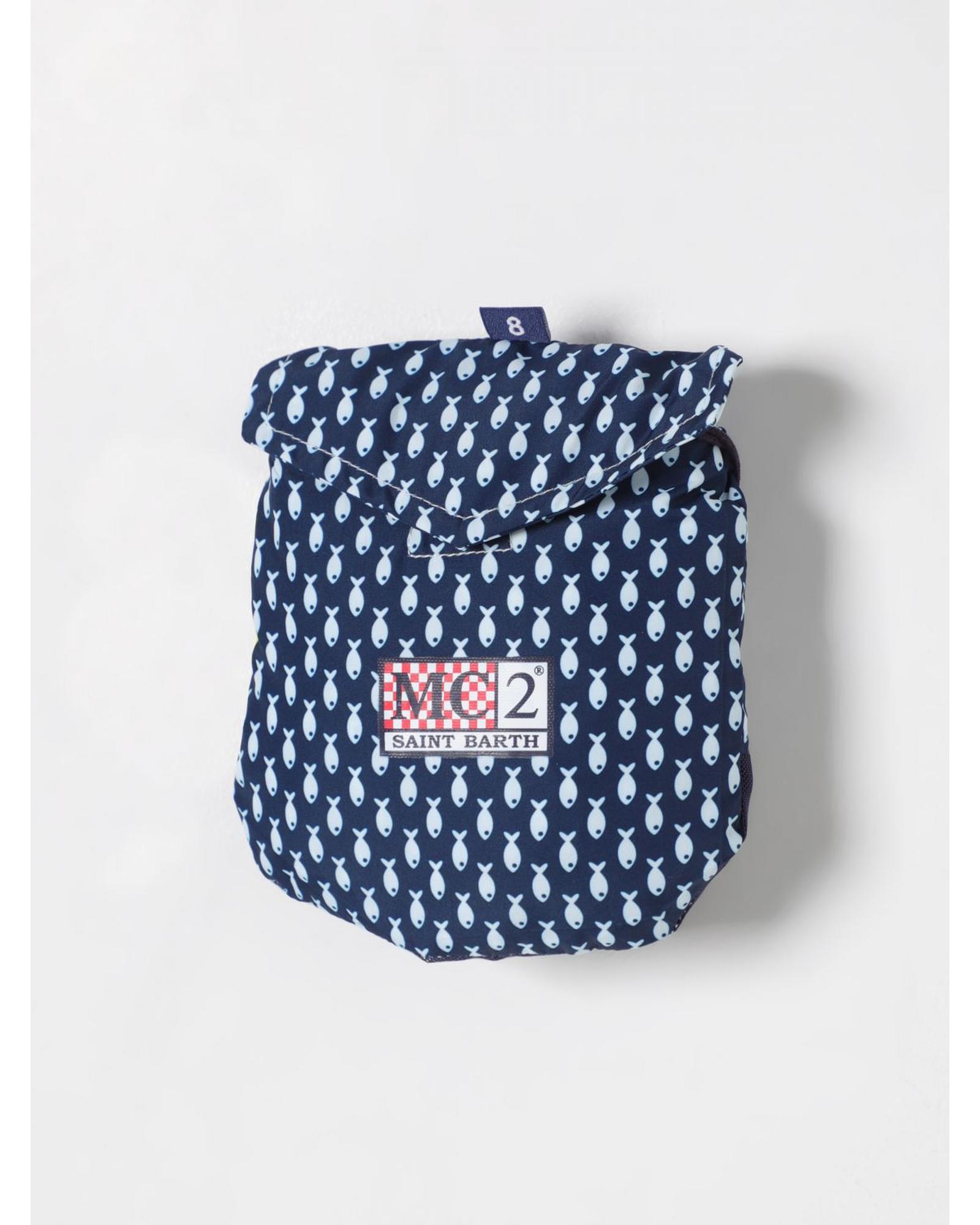 Mc2 Saint Barth Fish Print Swim Trunks Kids Blue Swimwear - Picture 18 of 18