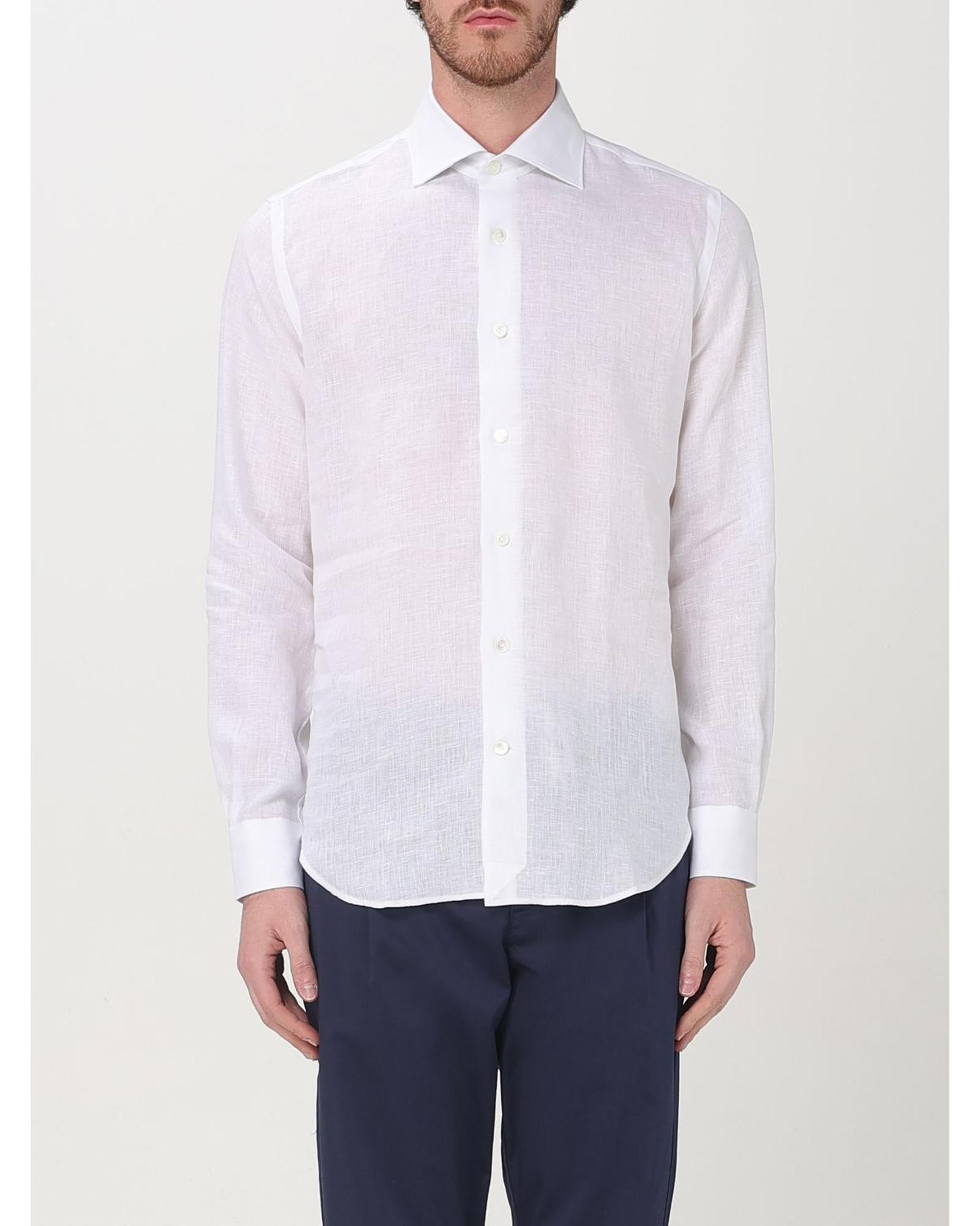 Eleventy Linen Long Sleeve Dress Shirt Men White - Picture 9 of 11