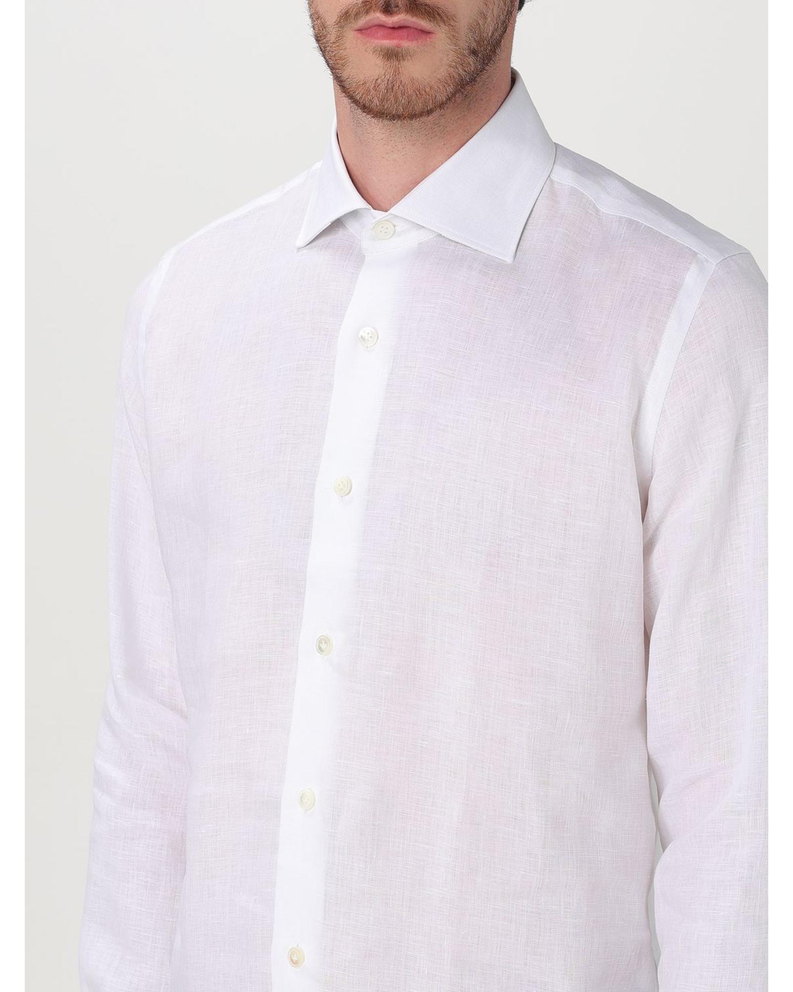 Eleventy Linen Long Sleeve Dress Shirt Men White - Picture 11 of 11