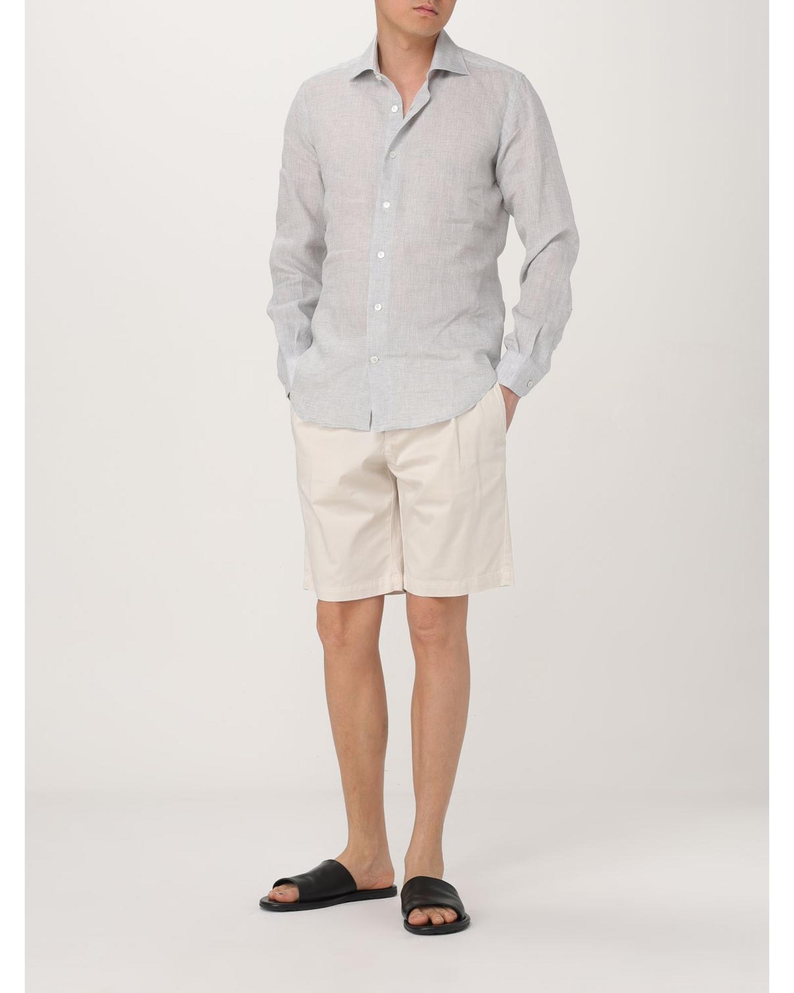 Eleventy Linen Long Sleeve Dress Shirt Men White - Picture 6 of 11