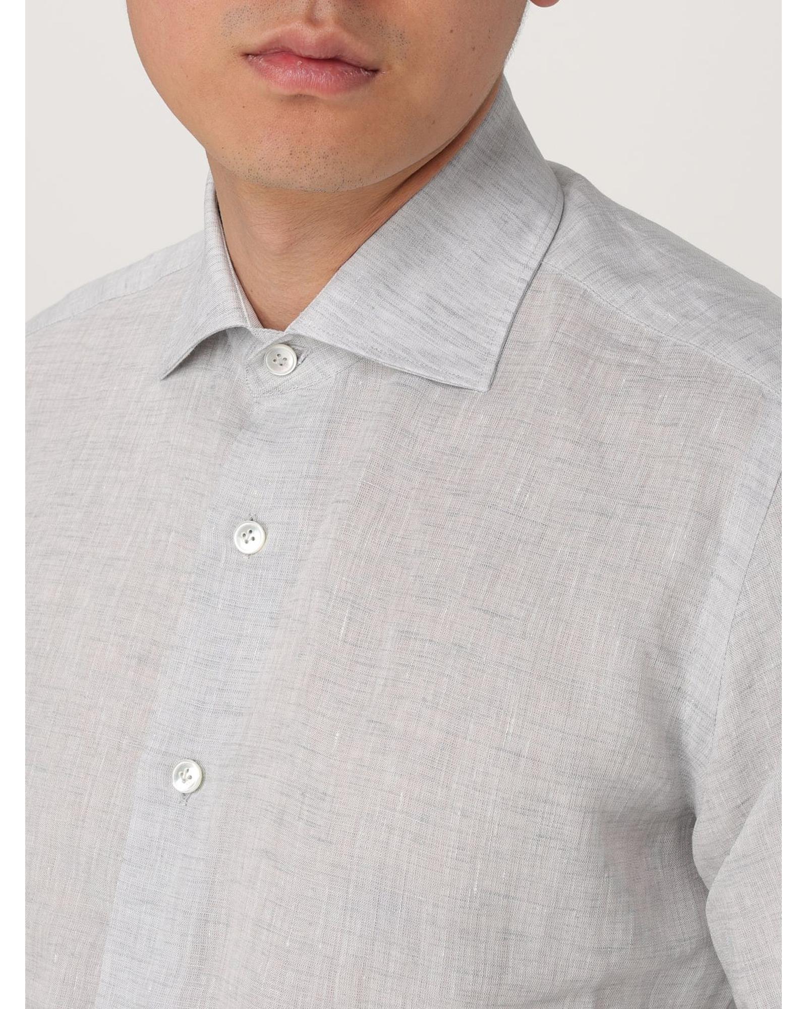 Eleventy Linen Long Sleeve Dress Shirt Men White - Picture 8 of 11