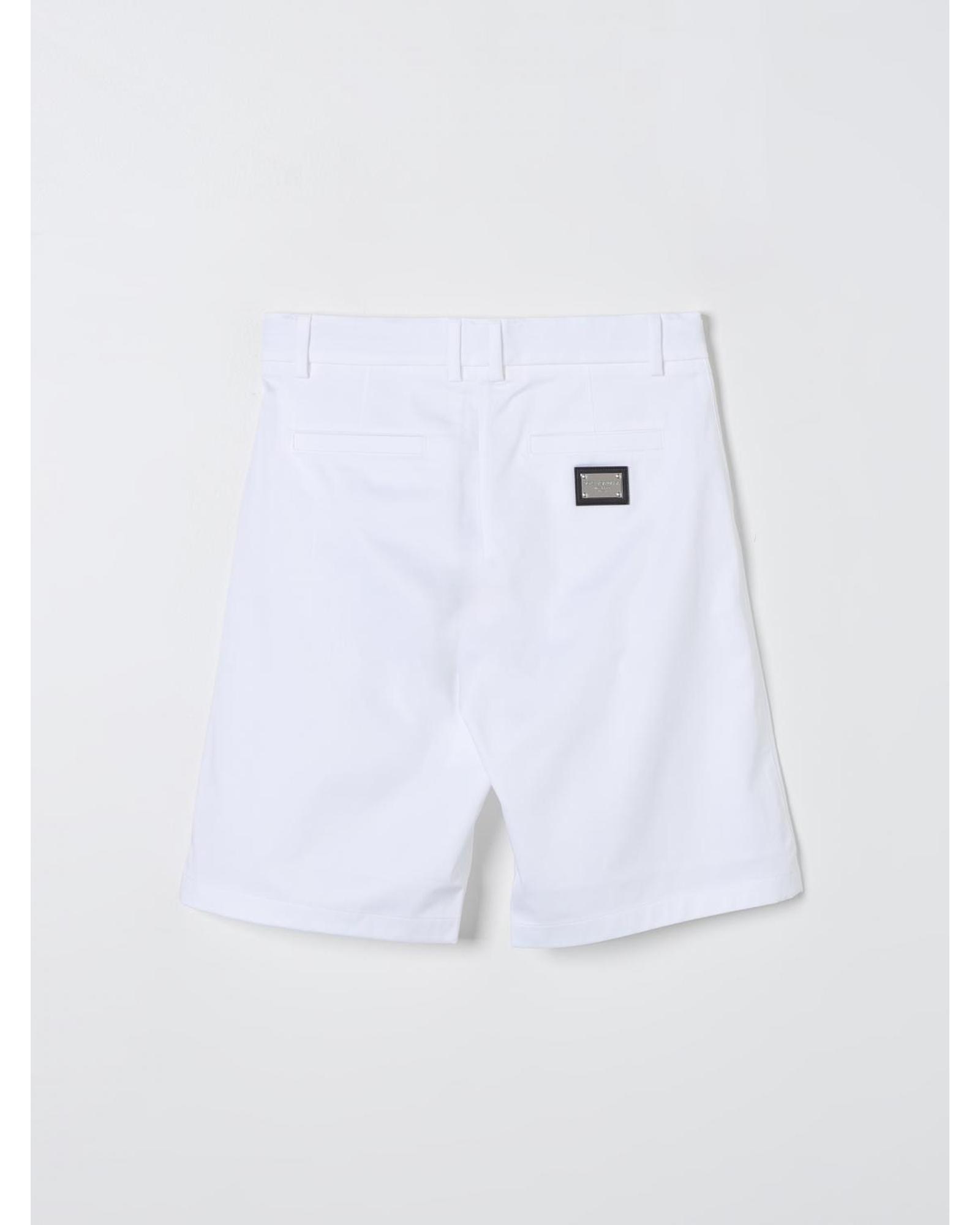 Dolce & Gabbana Tailored Pleated Cotton Shorts Kids White Shirts - Picture 8 of 18