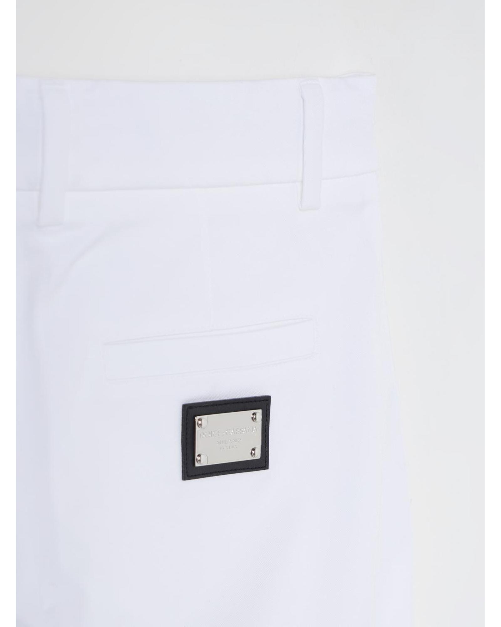 Dolce & Gabbana Tailored Pleated Cotton Shorts Kids White Shirts - Picture 9 of 18