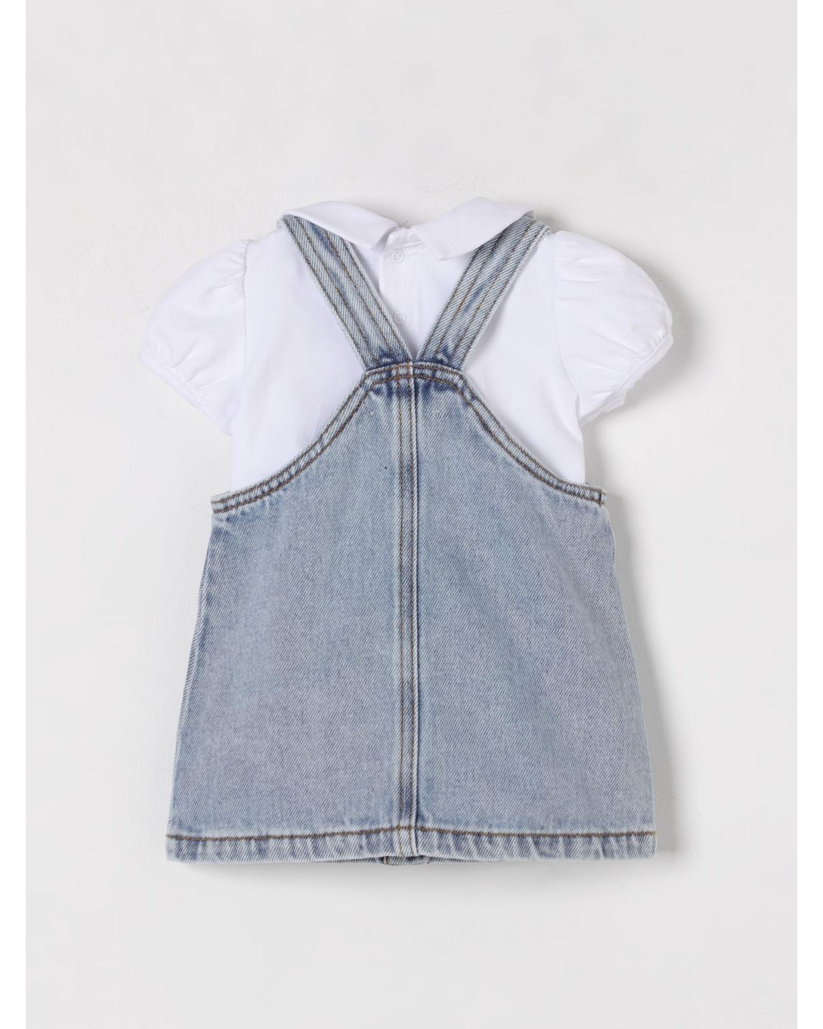 Moschino Denim Dress Set Teddy Bear Embroidered Kids Blue Outerwear - Picture 5 of 9