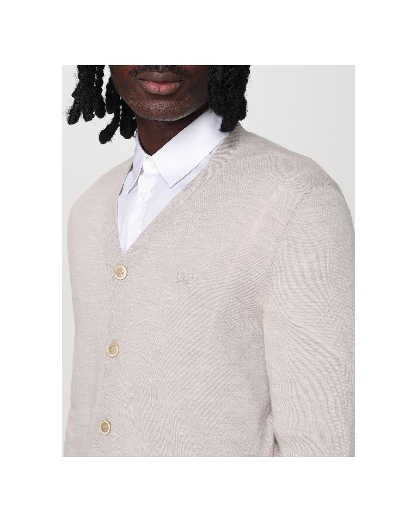 Dsquared2 Merino Wool VNeck Cardigan Men Black Sweaters - Picture 9 of 13