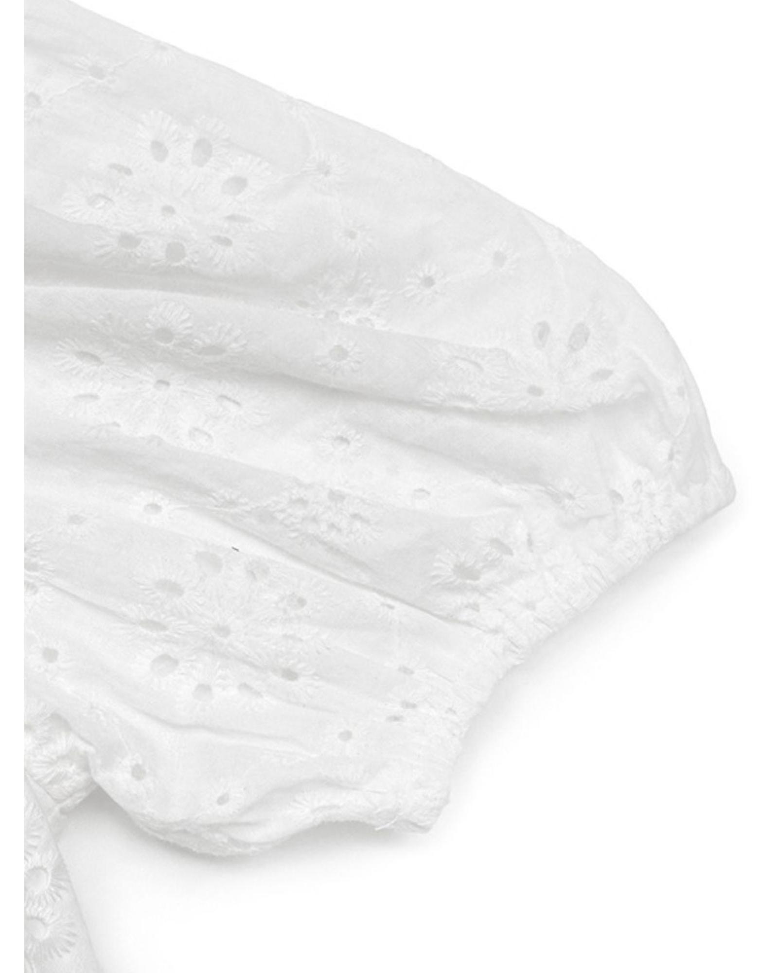 Everyday the Label Perfee Tied Eyelet Short Sleeve Bodysuit Women White - Picture 21 of 29
