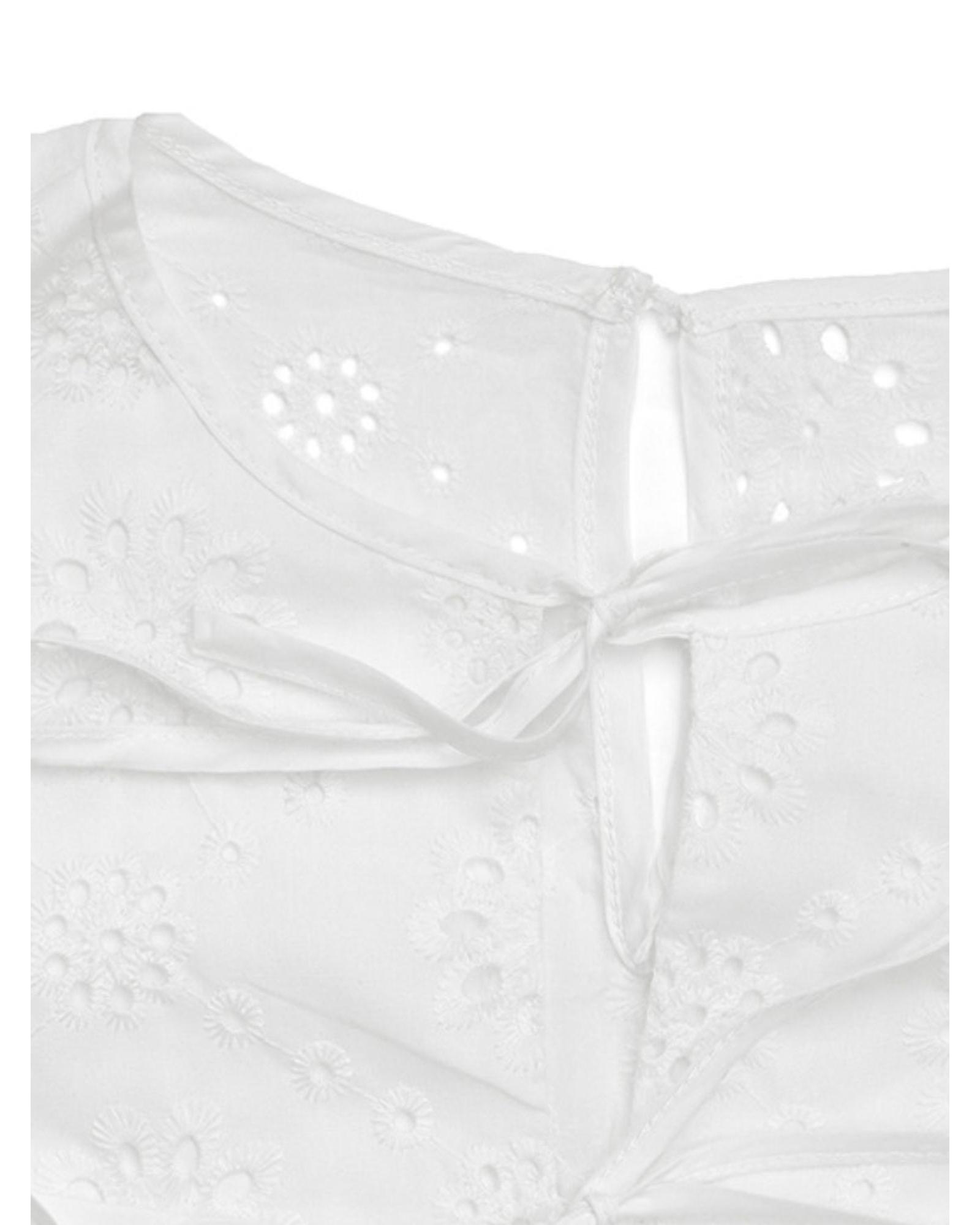 Everyday the Label Perfee Tied Eyelet Short Sleeve Bodysuit Women White - Picture 22 of 29