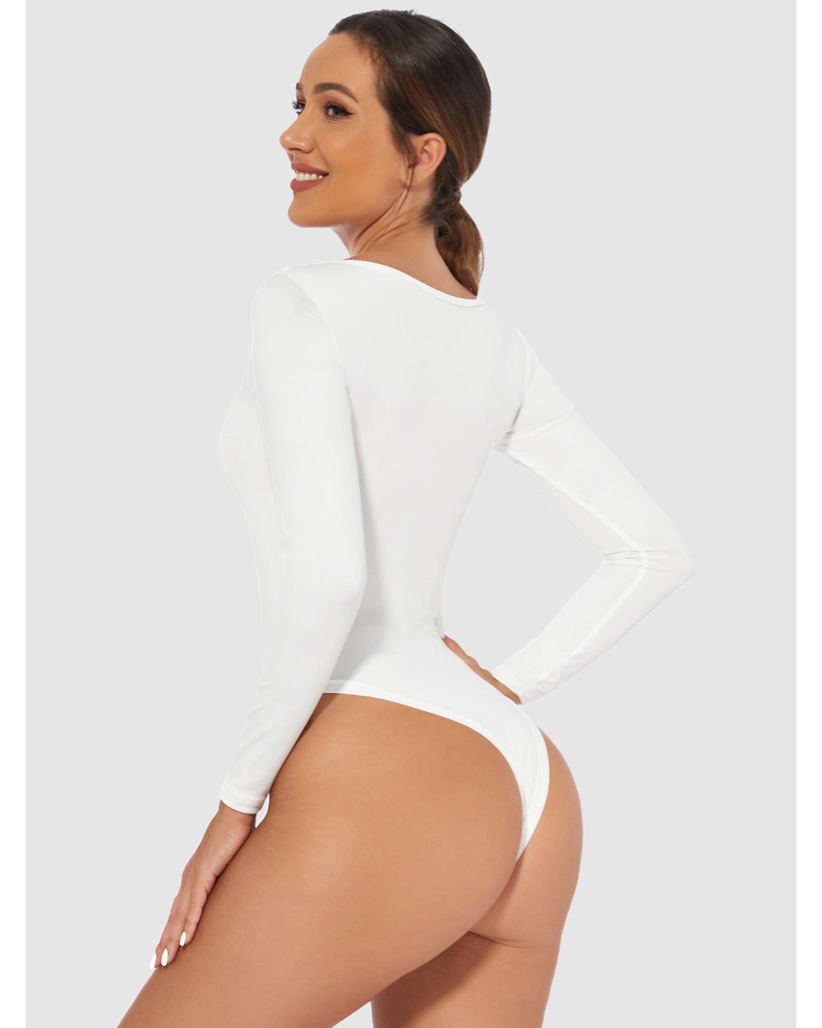 Everyday the Label Full Size Scoop Neck Long Sleeve Bodysuit Women White - Picture 16 of 19