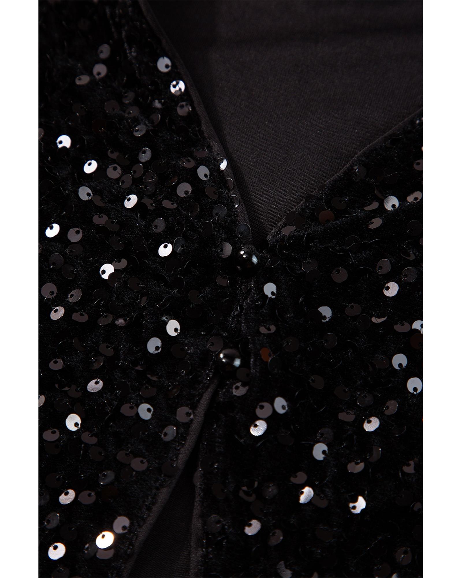 Everyday the Label Sequin Round Neck Long Sleeve Blouse Women Black Blouses & - Picture 25 of 25