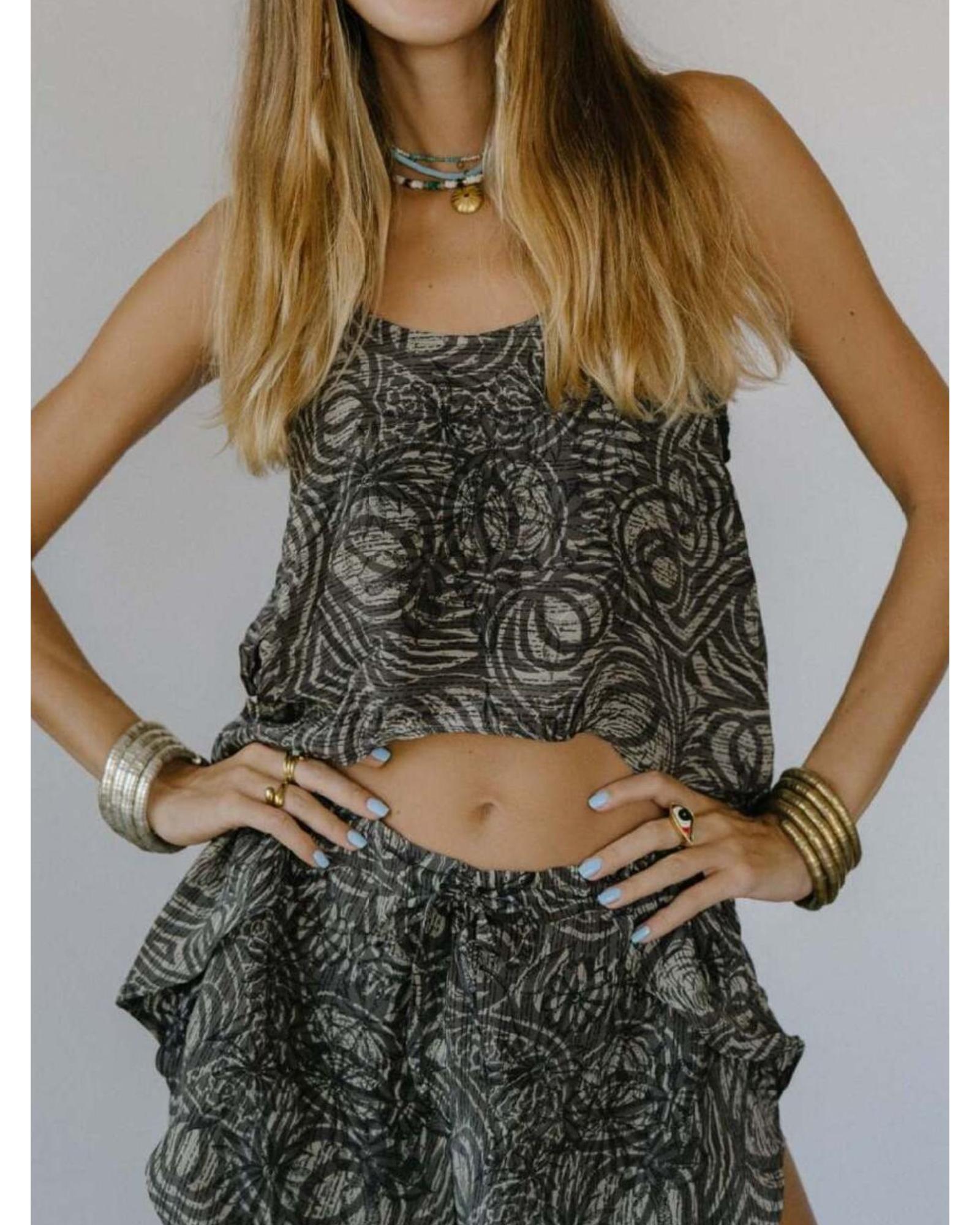 Everyday the Label Printed Scoop Neck Tank Women Grey Tanks & Camisoles - Picture 9 of 10