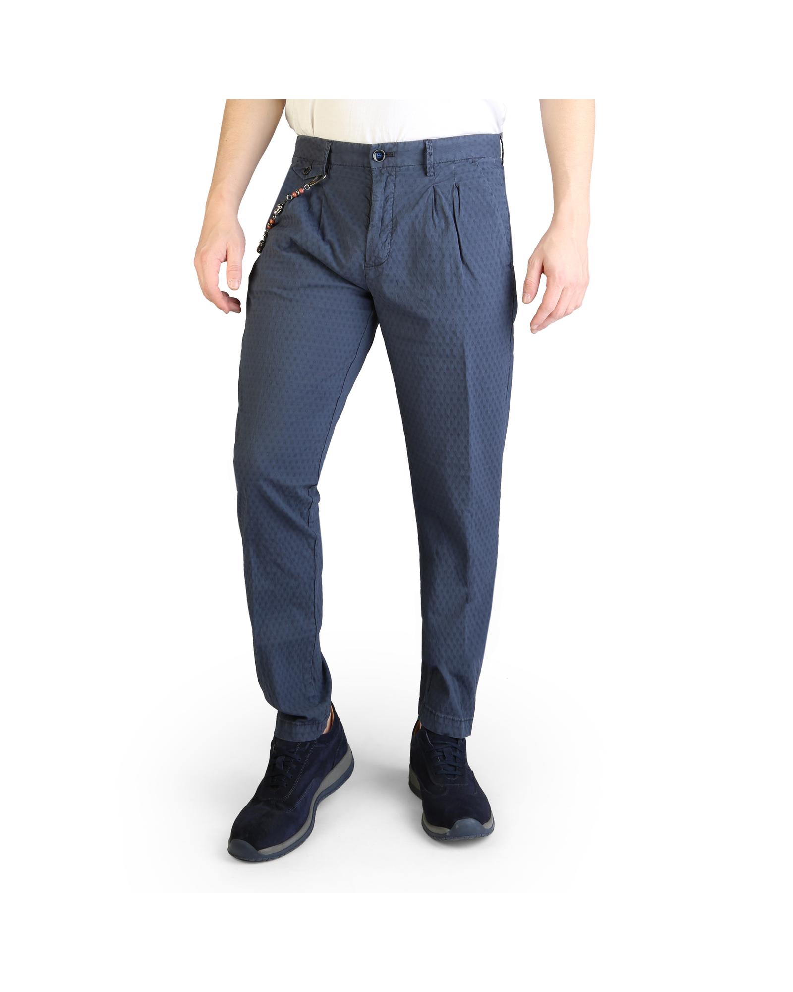 Yes Zee Cotton Trousers with Button and Zip Fastening Pants Blue eBay