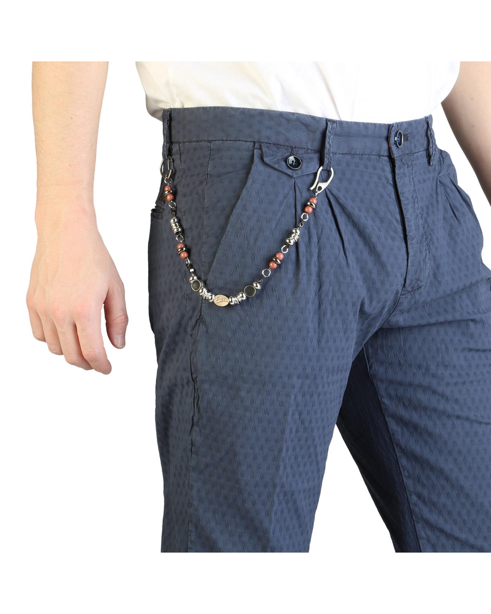 Yes Zee Cotton Trousers with Button and Zip Fastening Pants Blue eBay