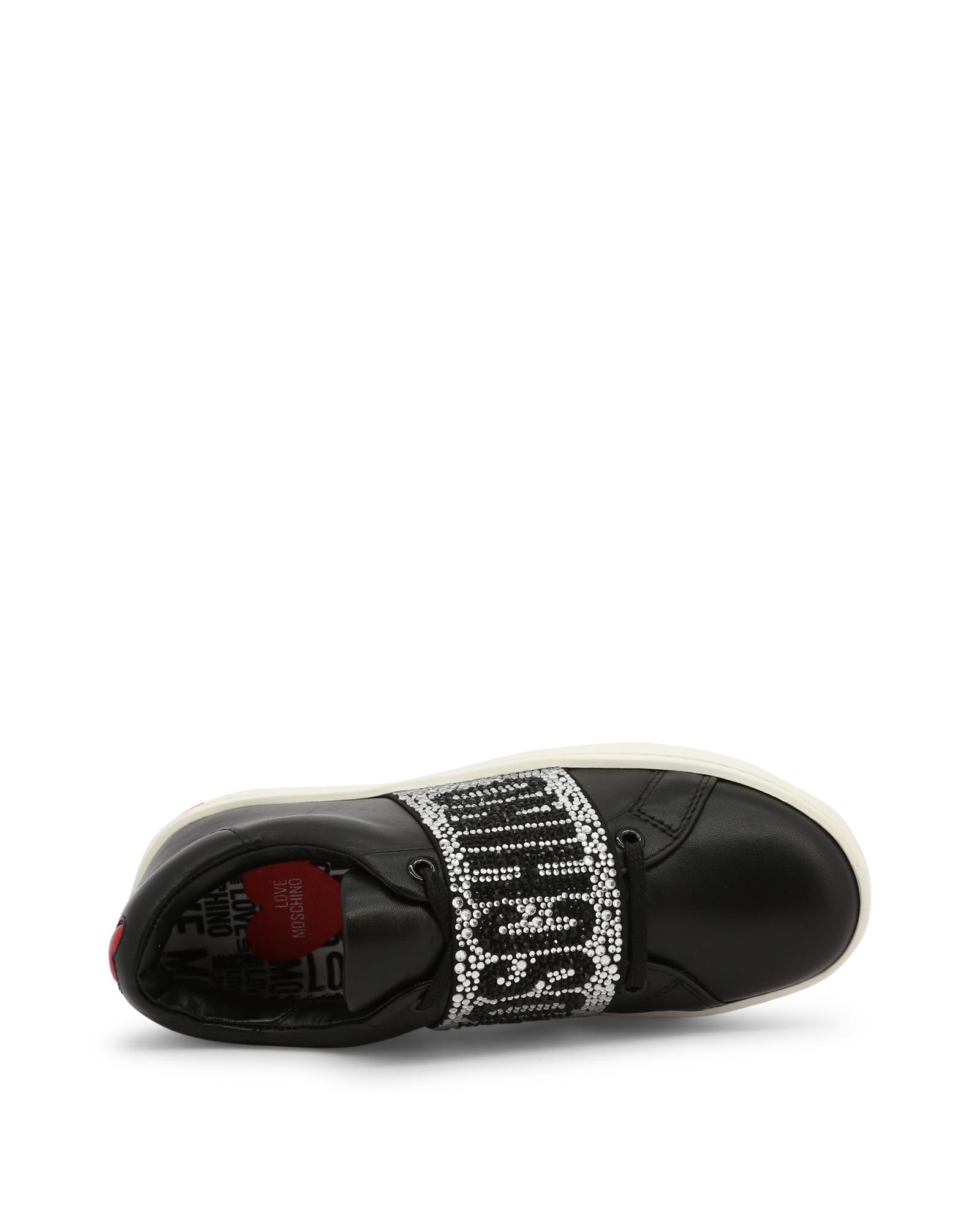 Pre-owned Moschino Love  Leather And Synthetic Material Sneakers With Rubber Sole - Black In Schwarz