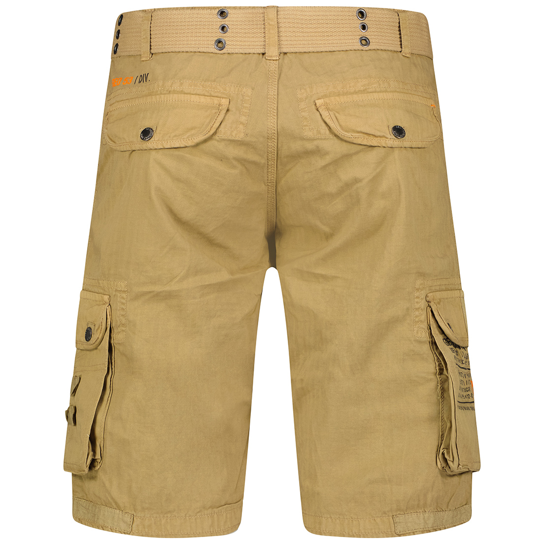 Cotton Shorts with Half Zip and Multiple Pockets