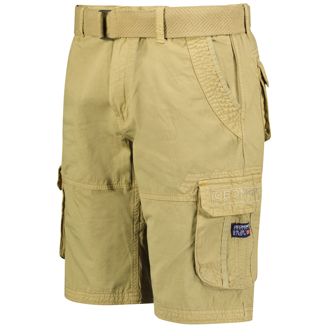 Solid Colour Cotton Shorts with Visible Logo