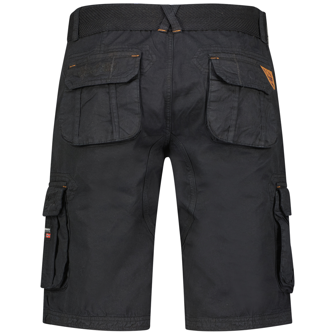Solid Colour Cotton Shorts with Zip Fastening