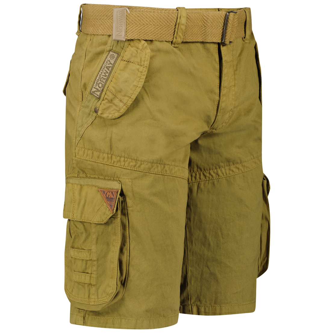 Cotton Shorts with Visible Logo and Multiple Pockets