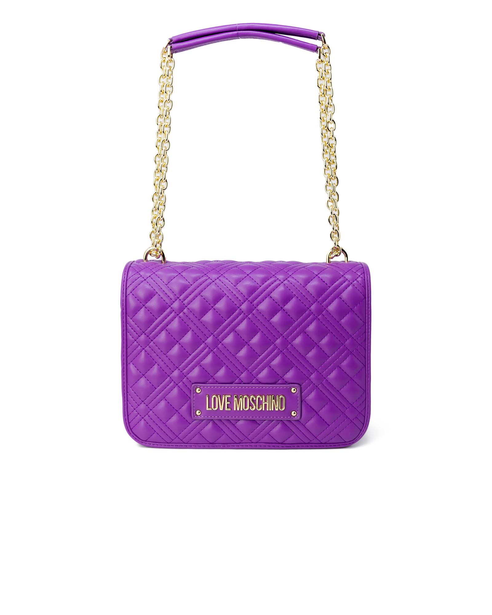Pre-owned Moschino Love  Women's Clip Fastening Shoulder Bag In Purple