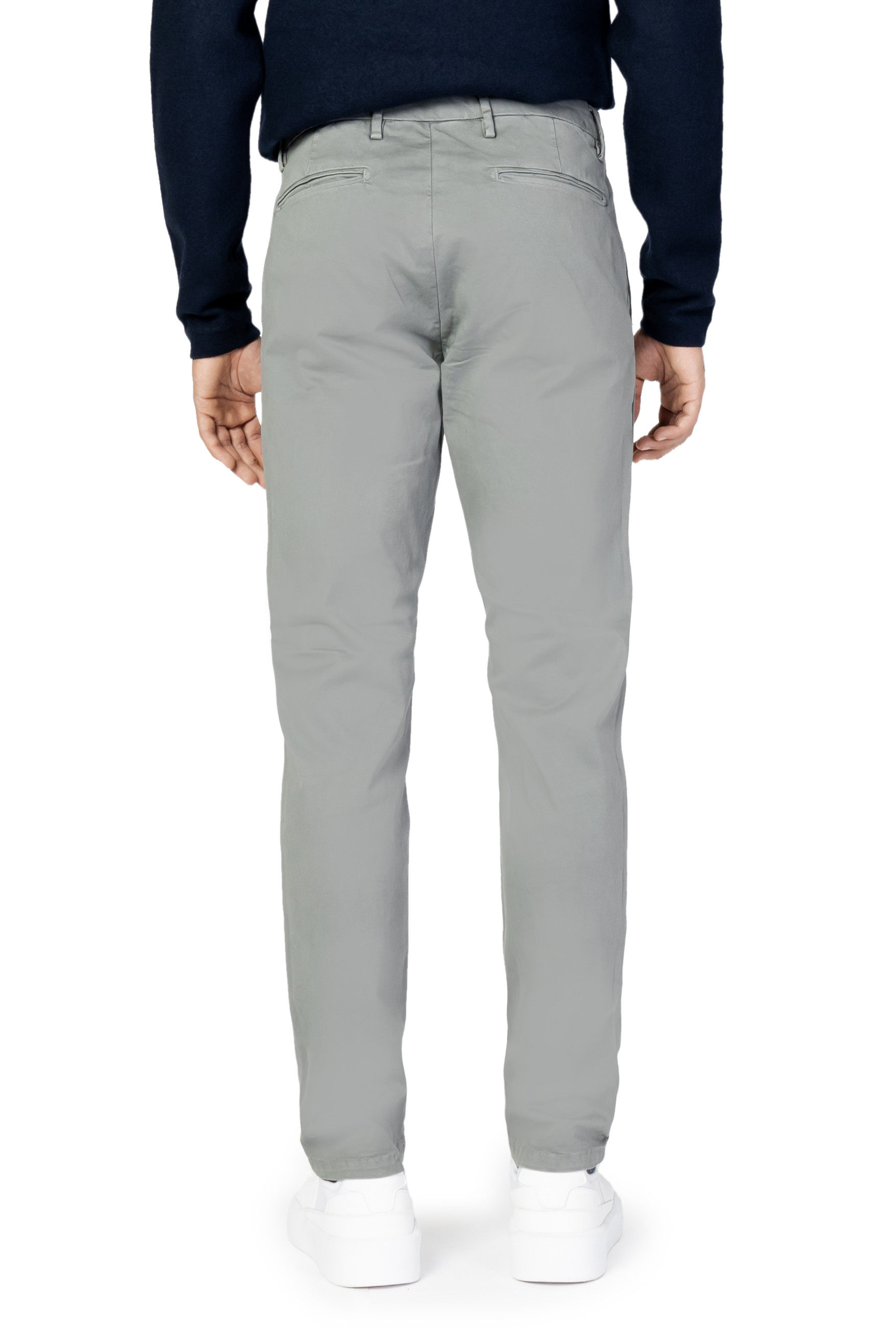 Slim Fit Trousers with Zip and Button Fastening