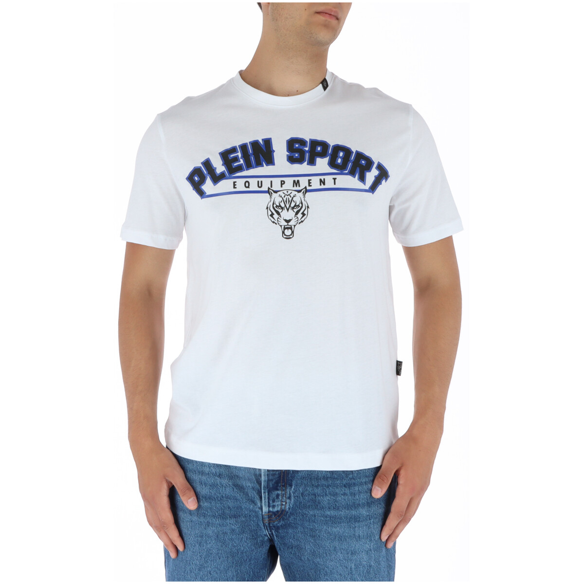 プレインスポーツタイガースクラッチホワイトTシャツ Plein Sport Tiger Head TShirt Casual Style Men White Shirts
