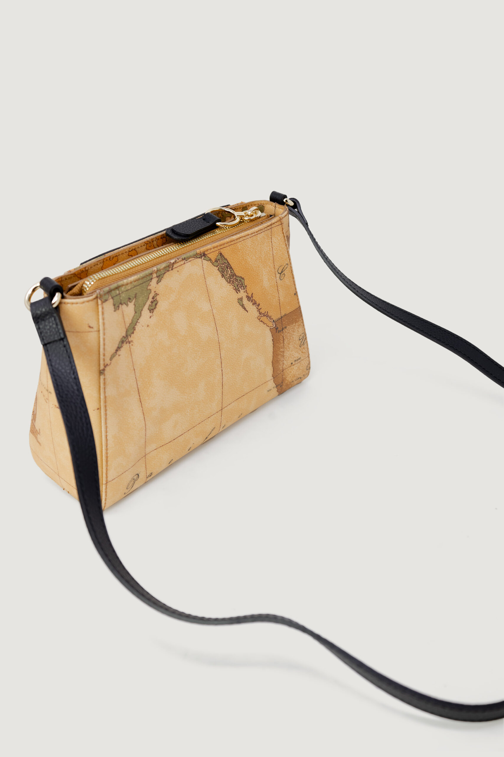Geometric Pattern Shoulder Bag with Zip Fastening