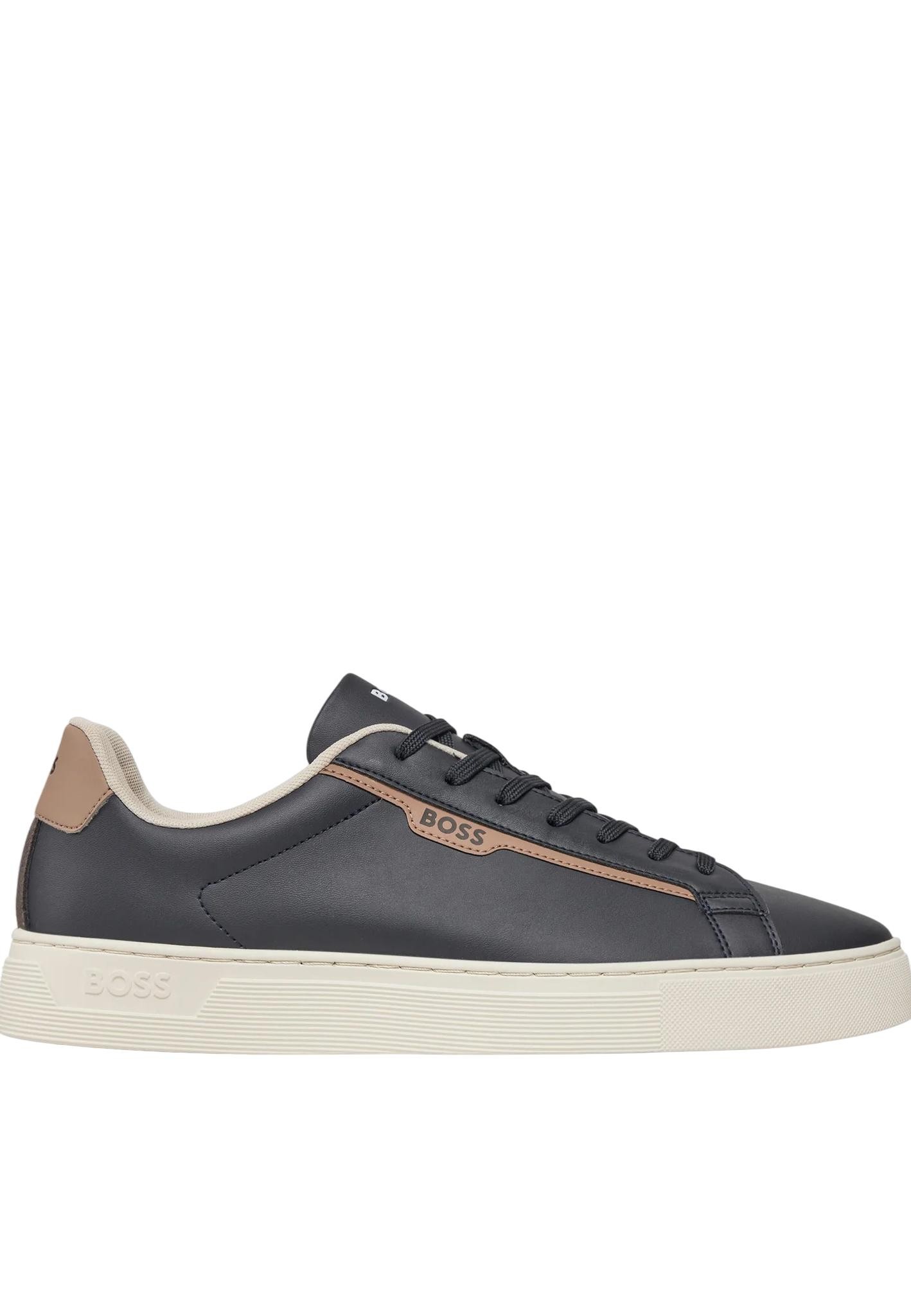 Leather Sneakers with Rubber Sole