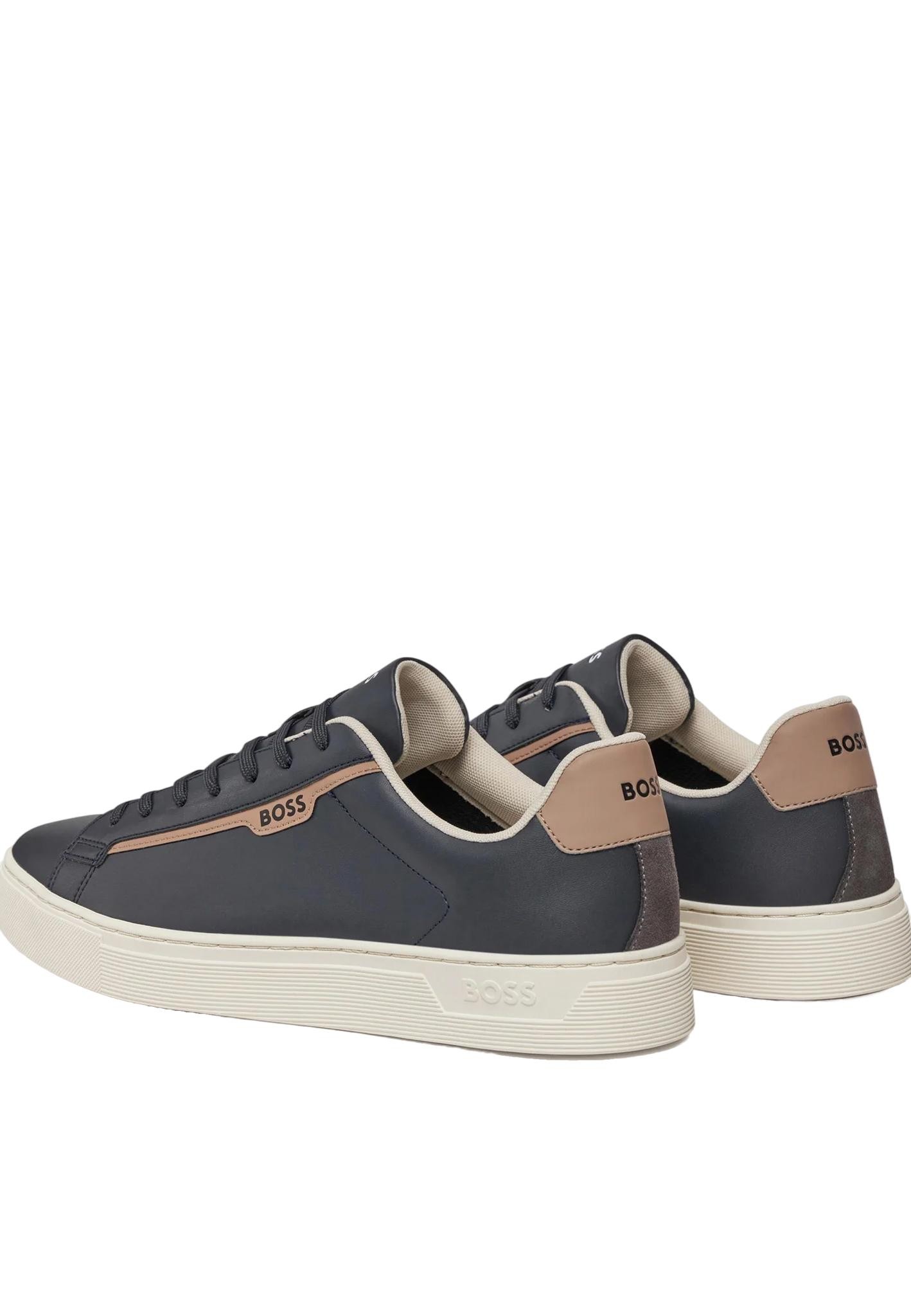 Leather Sneakers with Rubber Sole