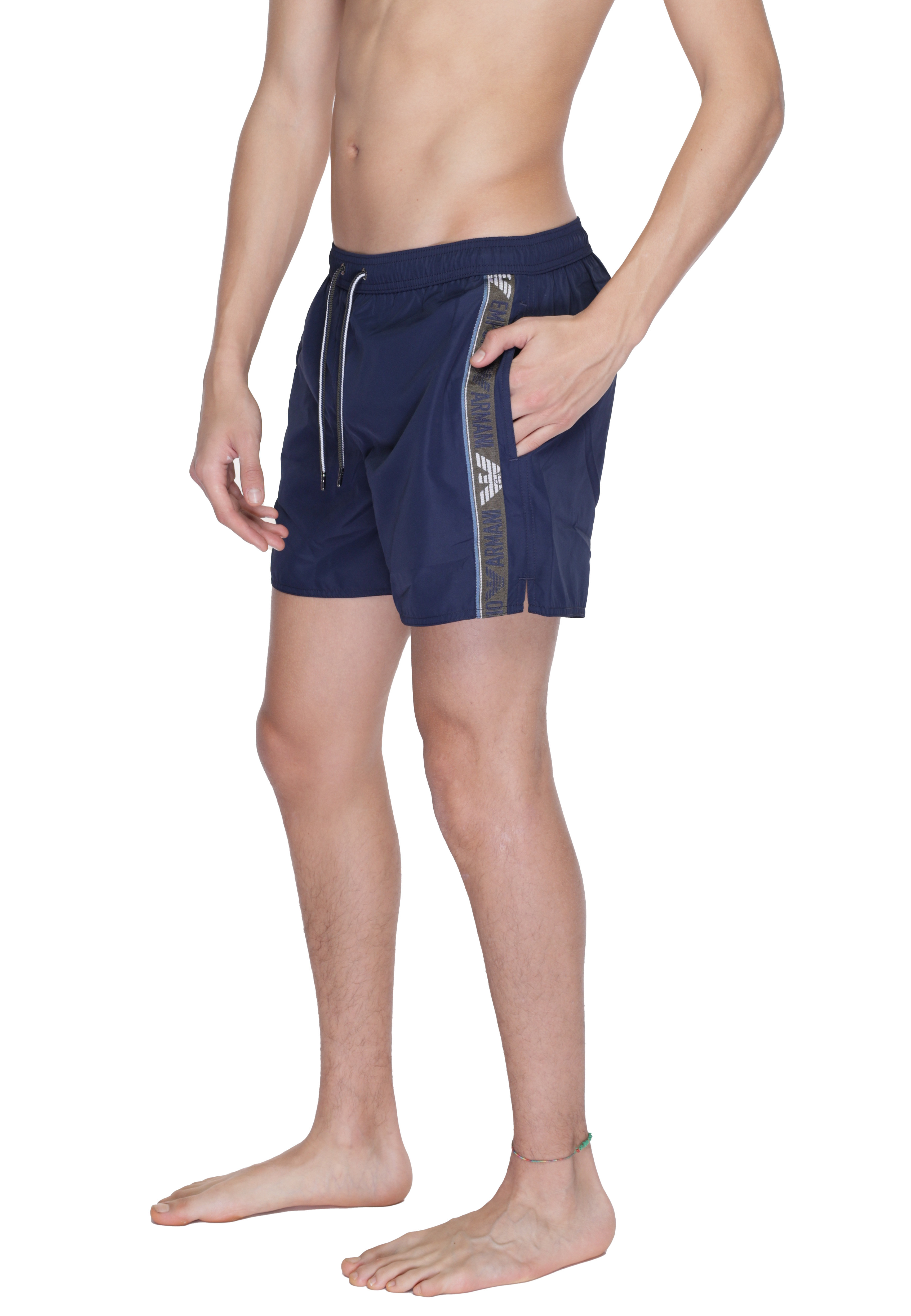 Plain Swimwear with Front Pockets and Laces