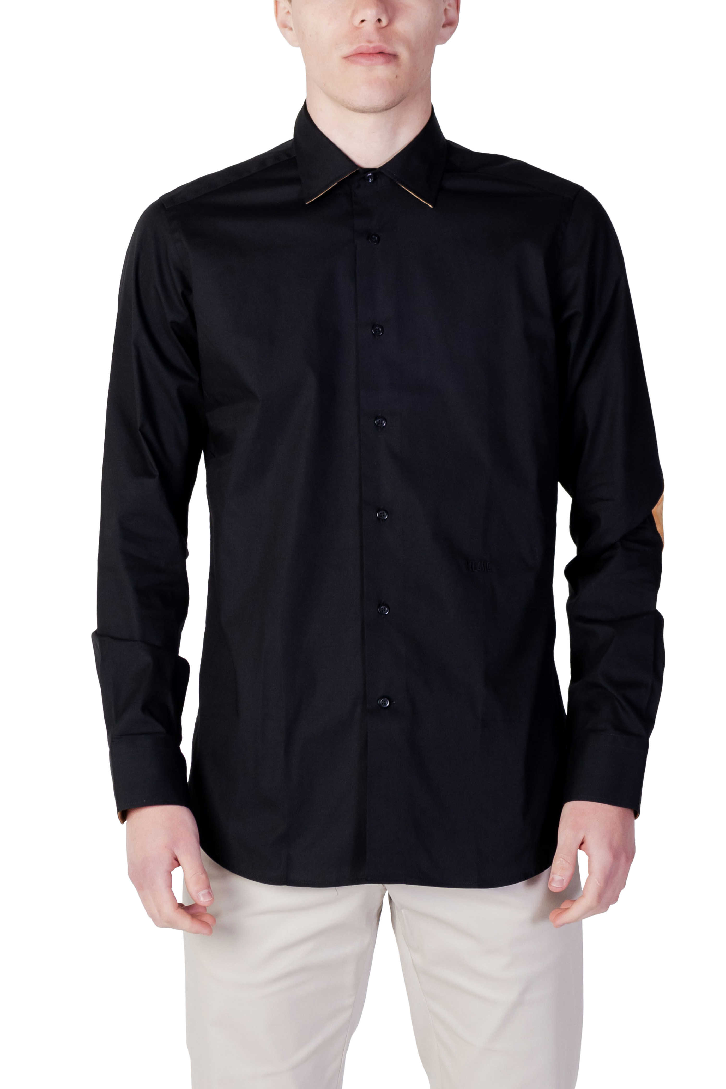 Plain  Button-up Shirt with Long Sleeves