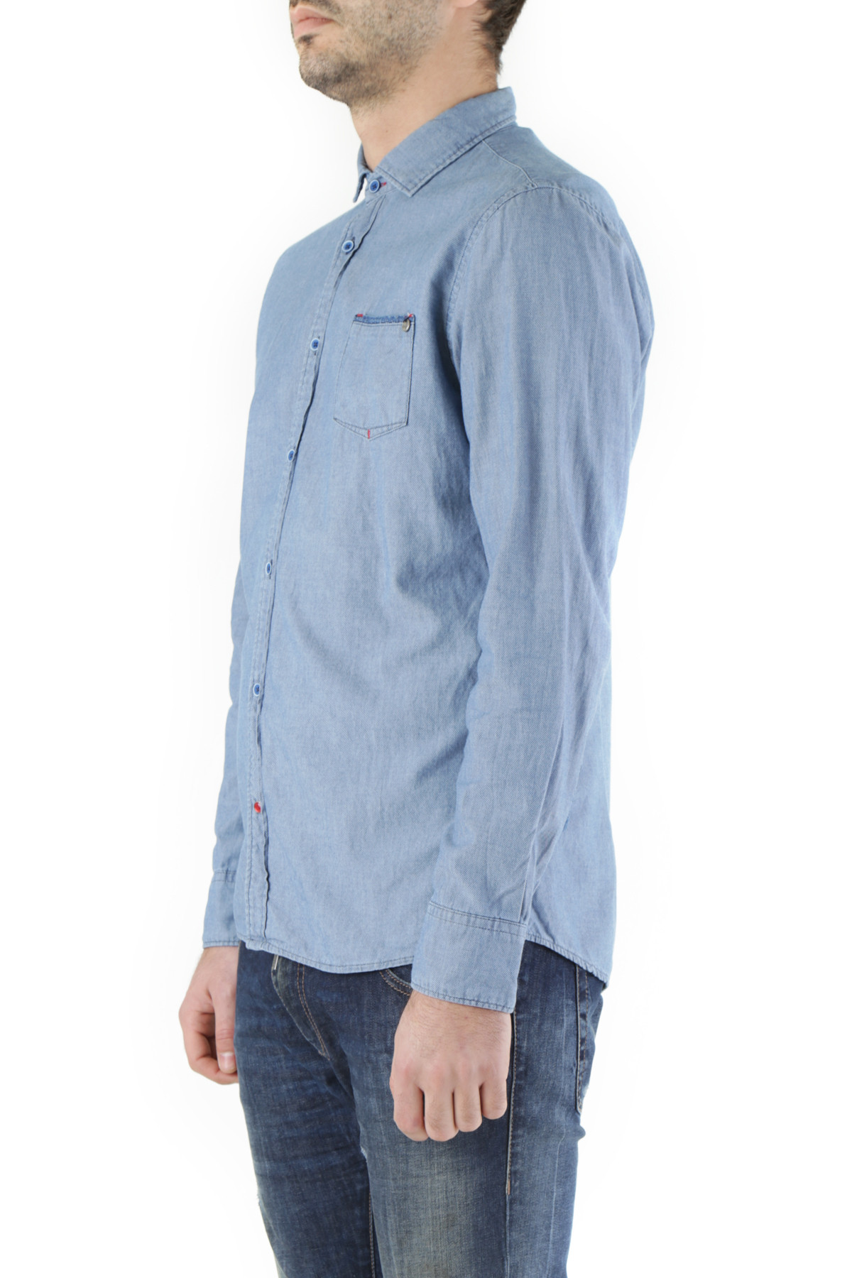 Plain Long Sleeve Shirt with Buttons