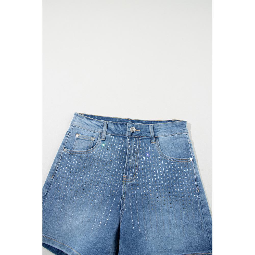 Azura Exchange Denim Shorts with Embellishments Casual Summer Bottoms - Picture 20 of 21
