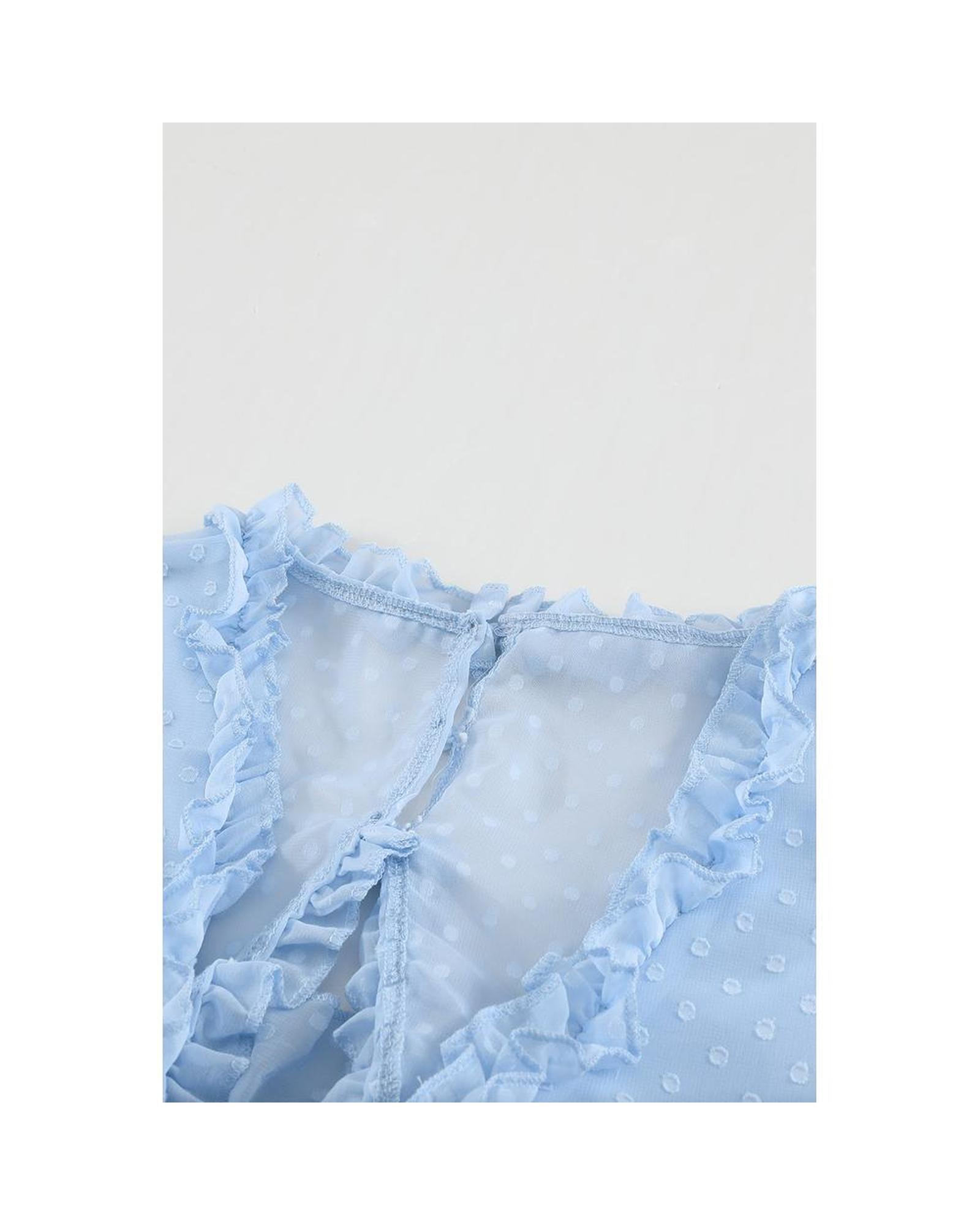 Azura Exchange Ruffled Mini Dress Women Sky Blue Mini Dresses - Picture 33 of 48