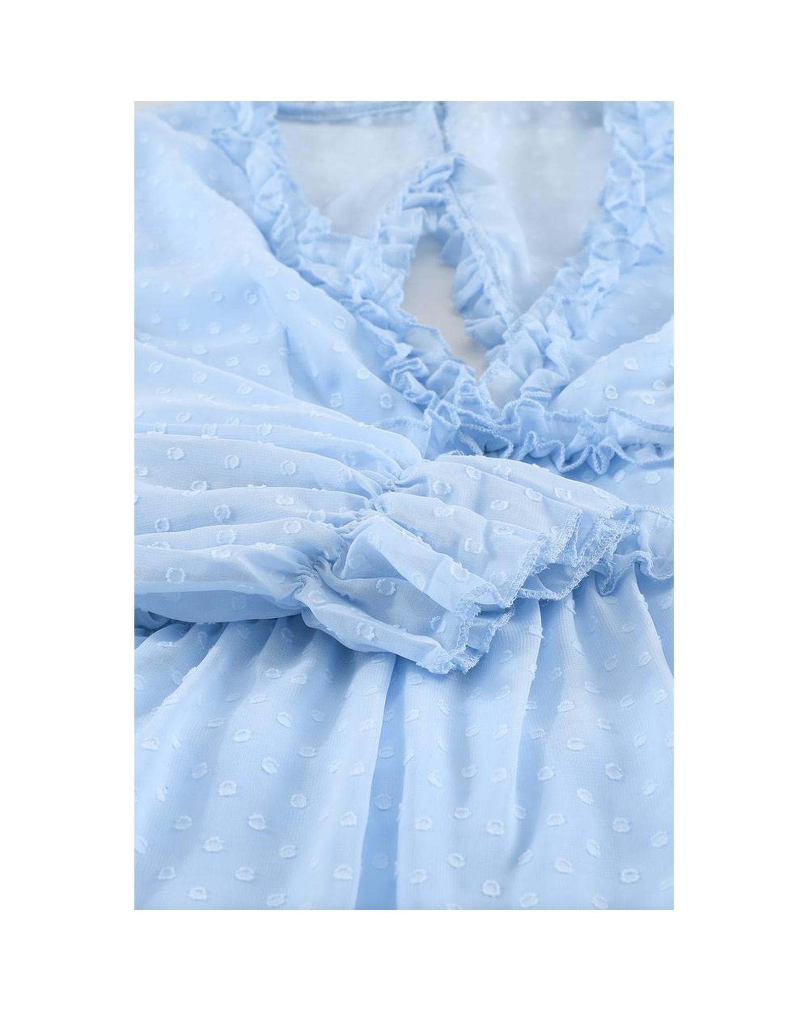 Azura Exchange Ruffled Mini Dress Women Sky Blue Mini Dresses - Picture 19 of 48