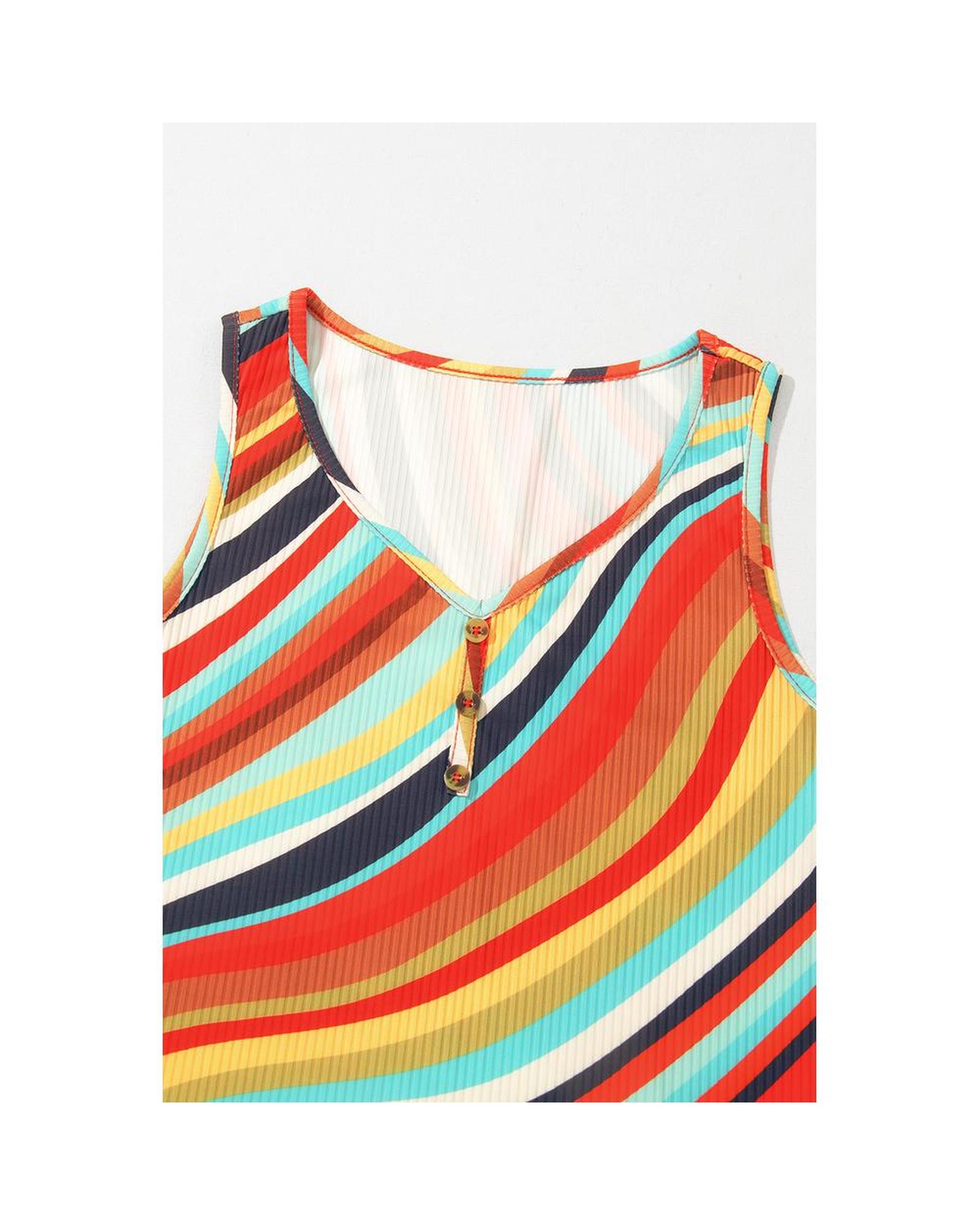 Azura Exchange Striped Button Tank Top Women Multicolour - Picture 27 of 37
