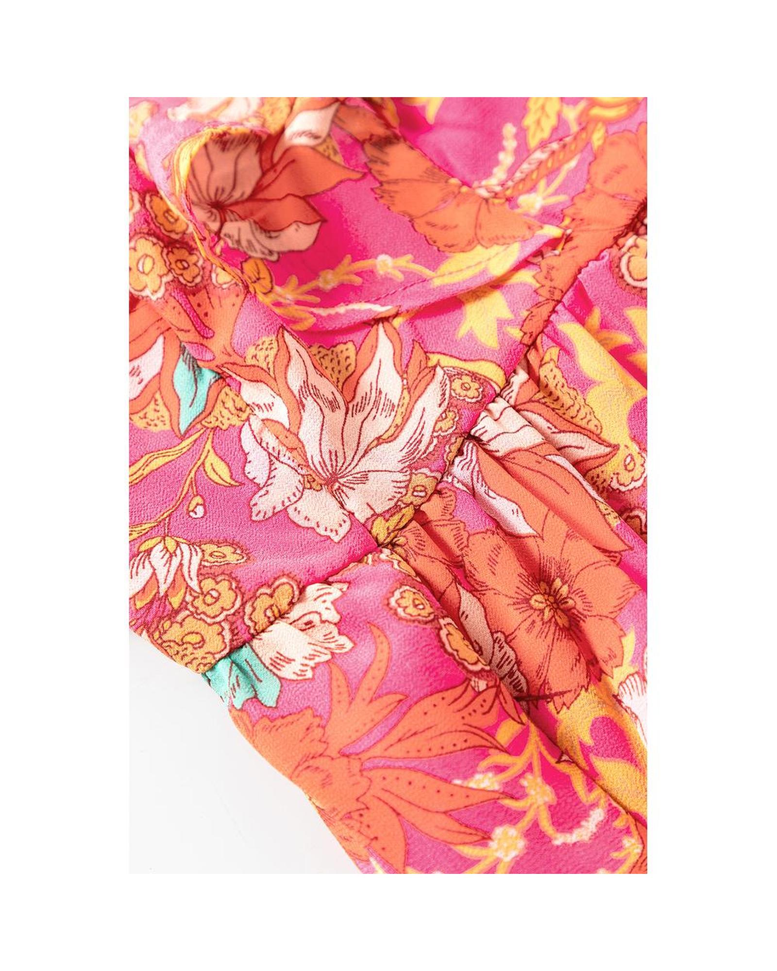 Azura Exchange Floral Print Layered Dress Women Pink Casual - Picture 17 of 28