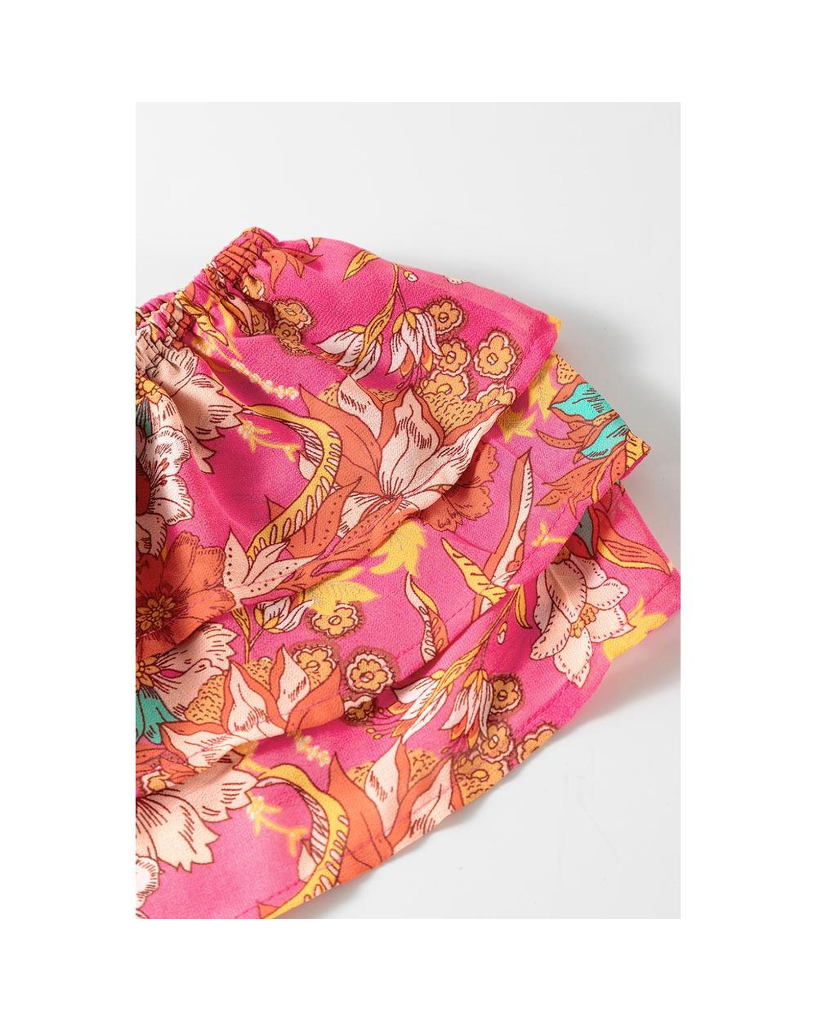 Azura Exchange Floral Print Layered Dress Women Pink Casual - Picture 28 of 28