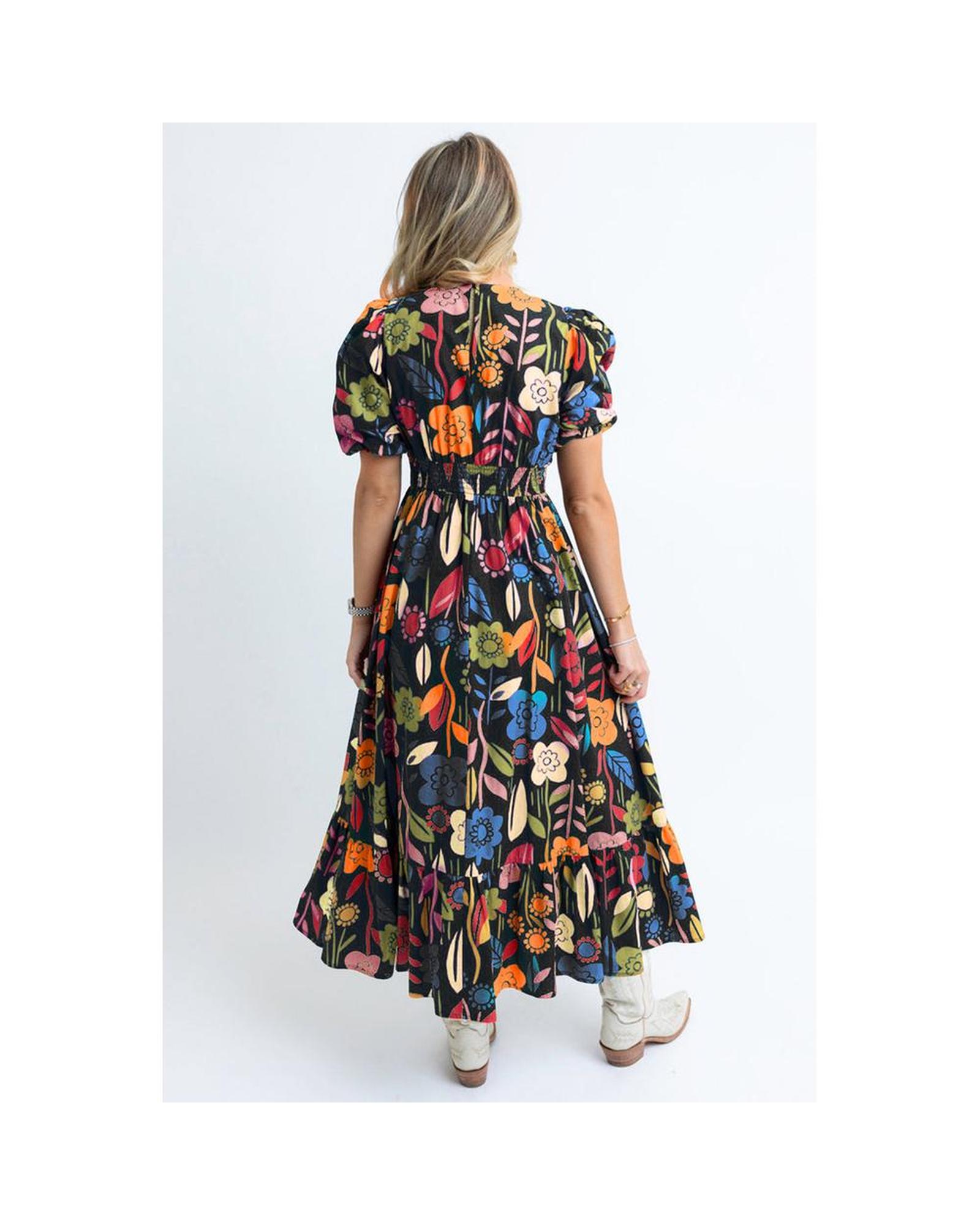 Azura Exchange Floral Print Midi Dress Women Black Maxi - Picture 11 of 13